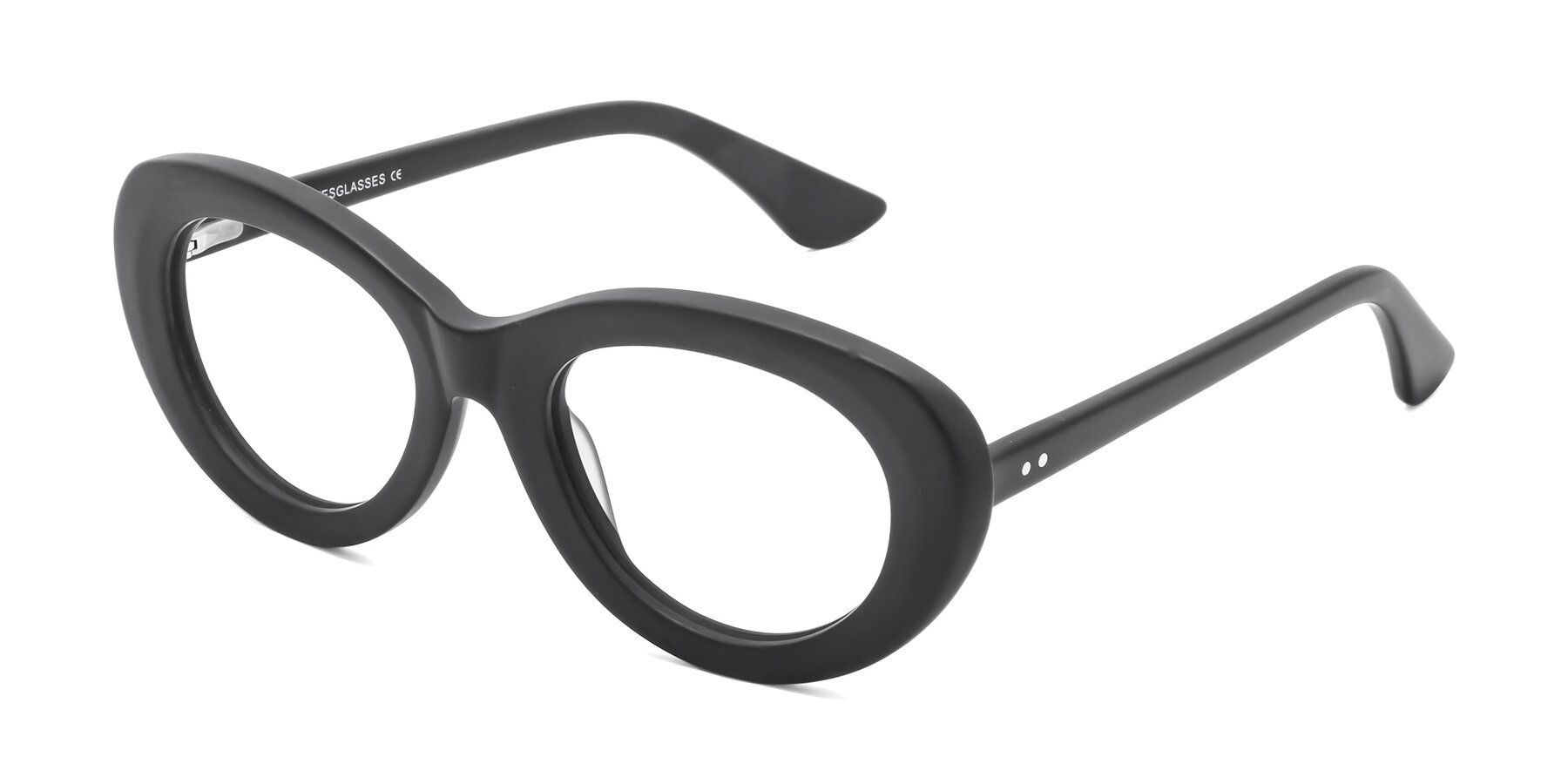 Angle of Taffeta in Matte Black with Clear Blue Light Blocking Lenses