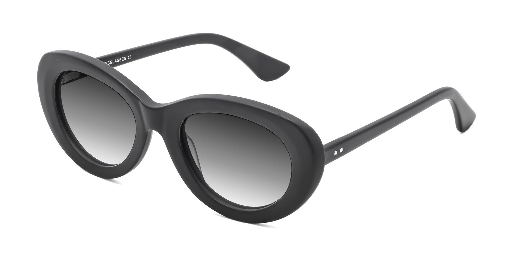 Angle of Taffeta in Matte Black with Gray Gradient Lenses