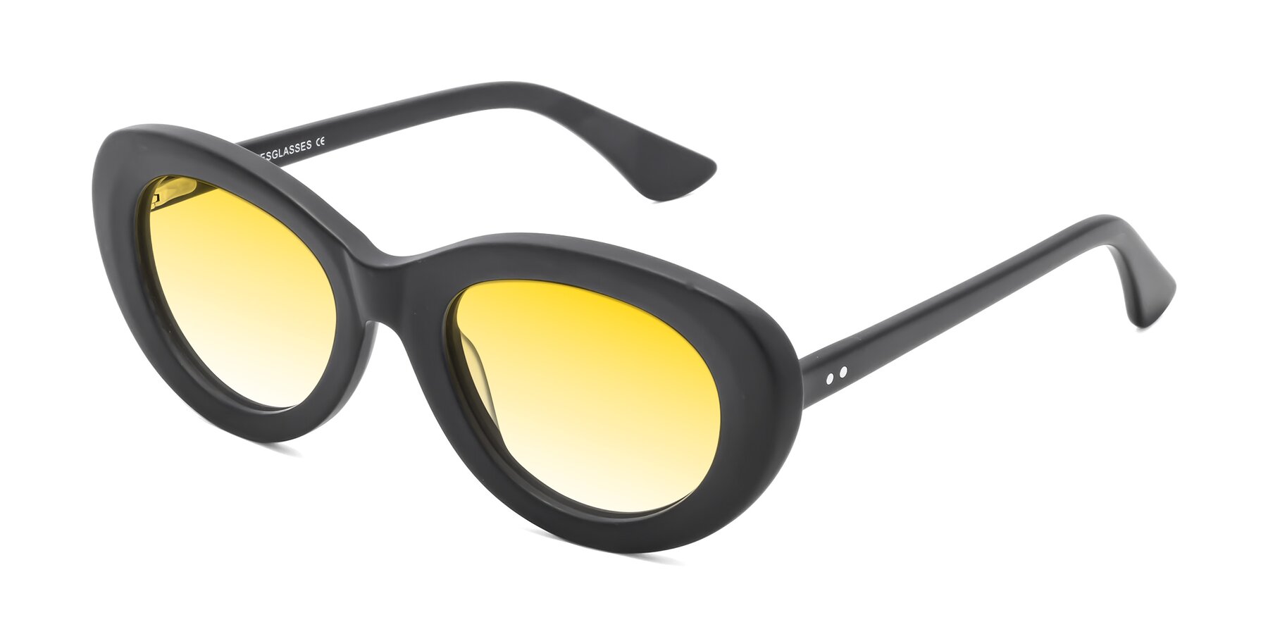 Angle of Taffeta in Matte Black with Yellow Gradient Lenses