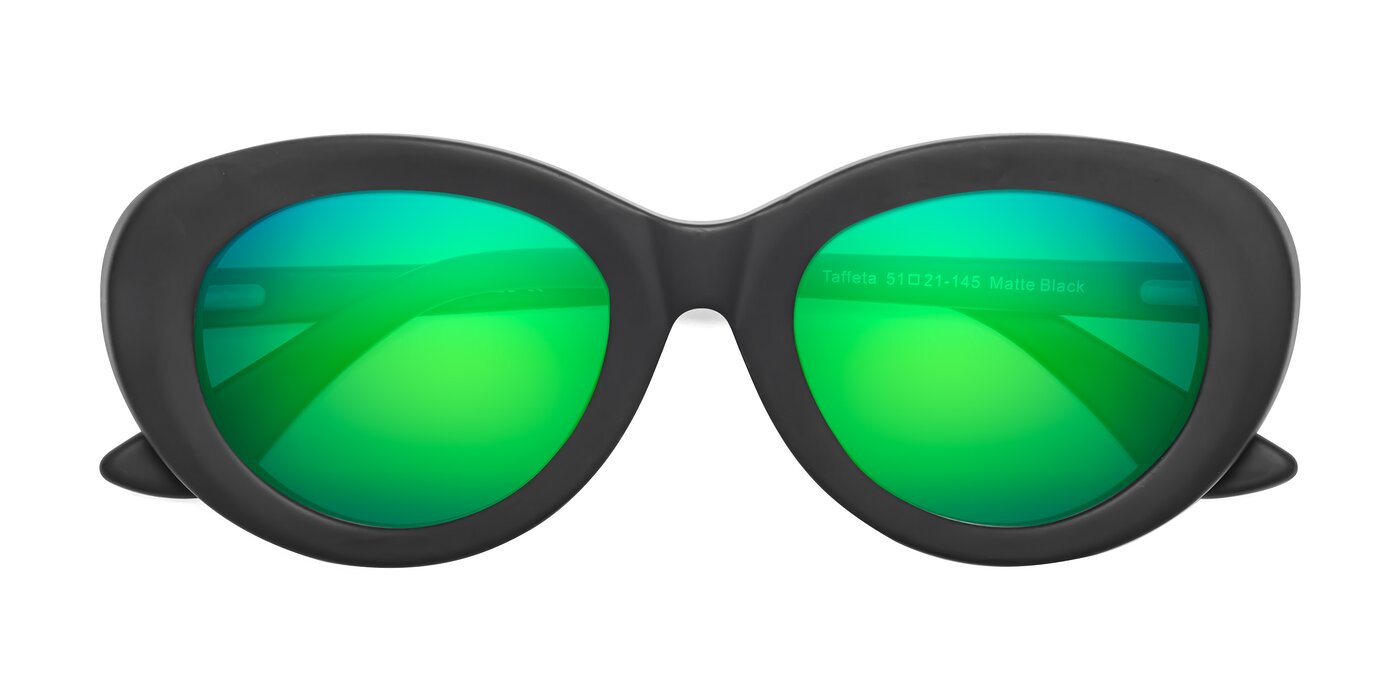 Taffeta - Matte Black Flash Mirrored Sunglasses