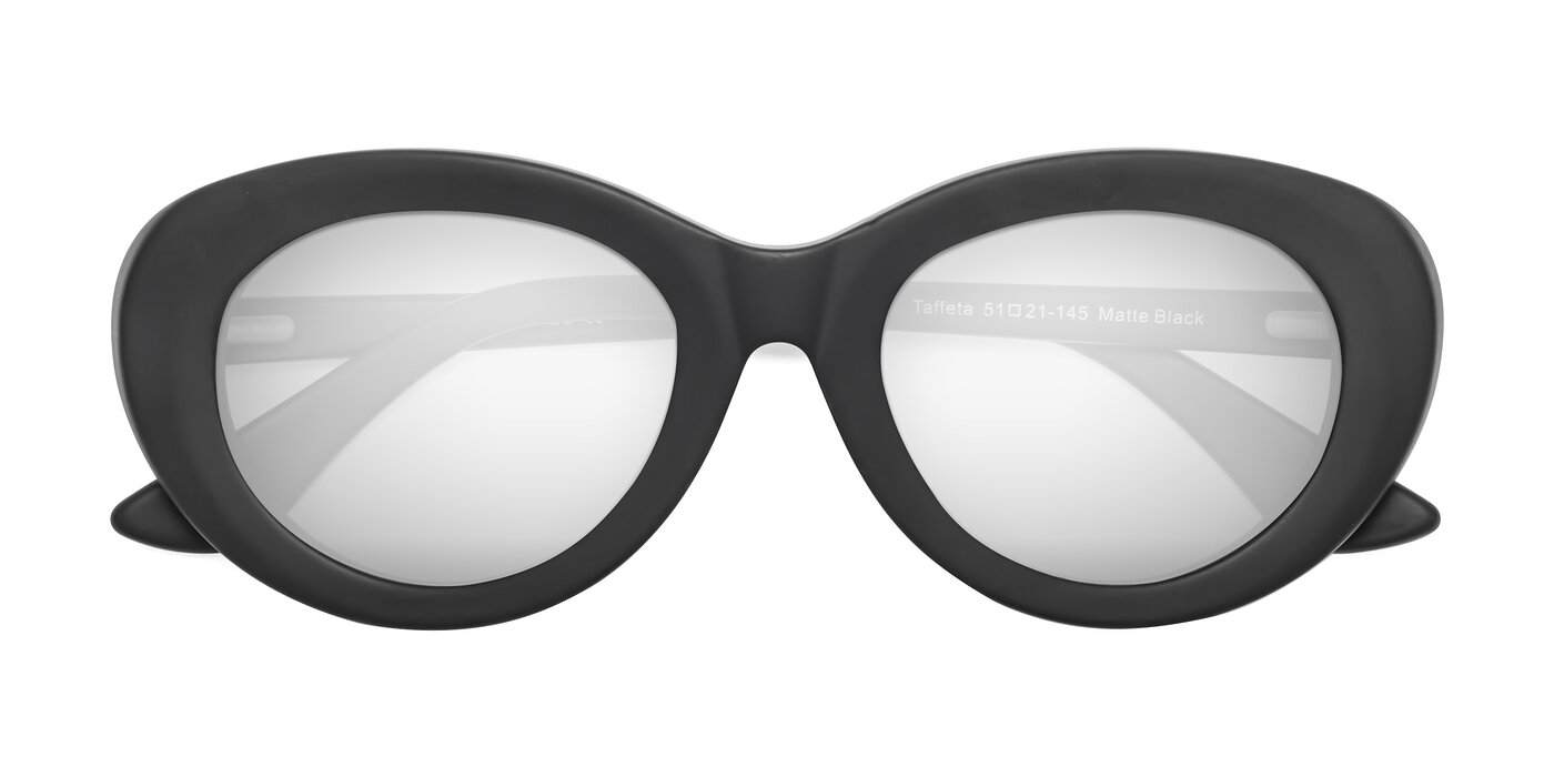 Taffeta - Matte Black Flash Mirrored Sunglasses