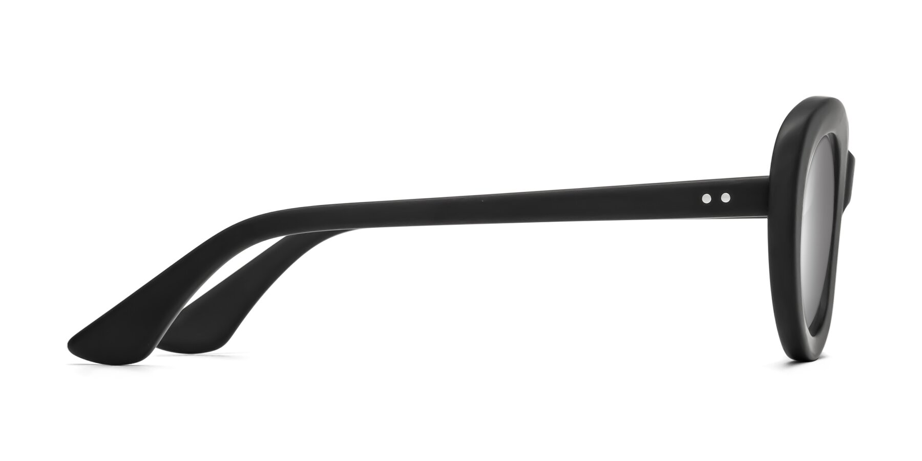 Side of Taffeta in Matte Black with Silver Mirrored Lenses