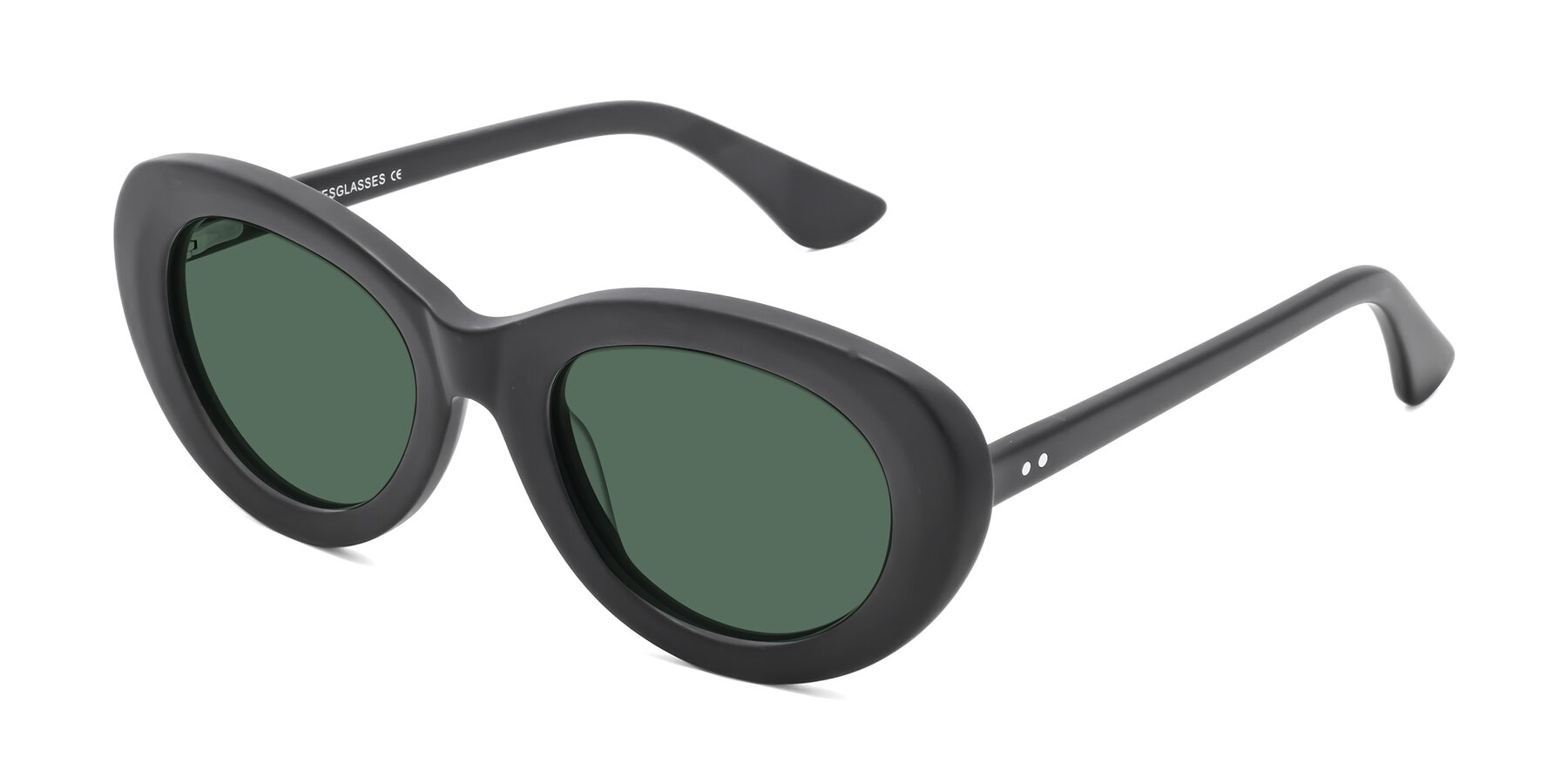 Angle of Taffeta in Matte Black with Green Polarized Lenses