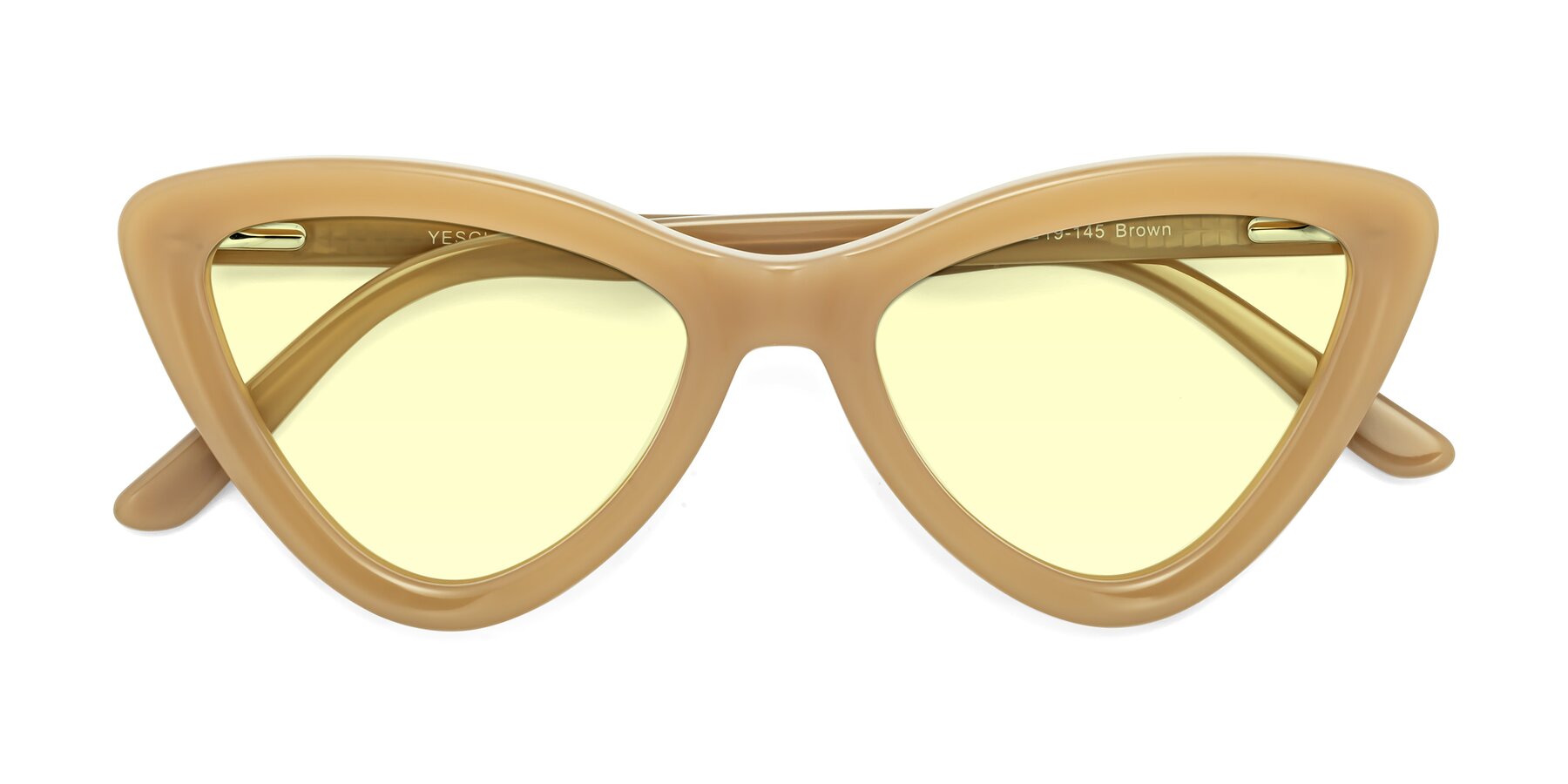 Folded Front of Candy in Brown with Light Yellow Tinted Lenses