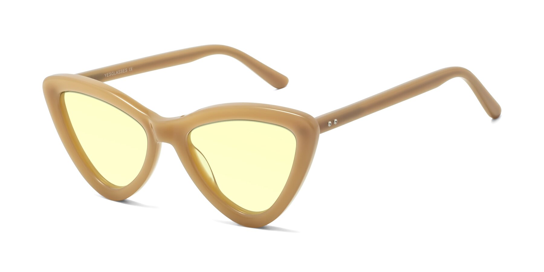 Angle of Candy in Brown with Light Yellow Tinted Lenses