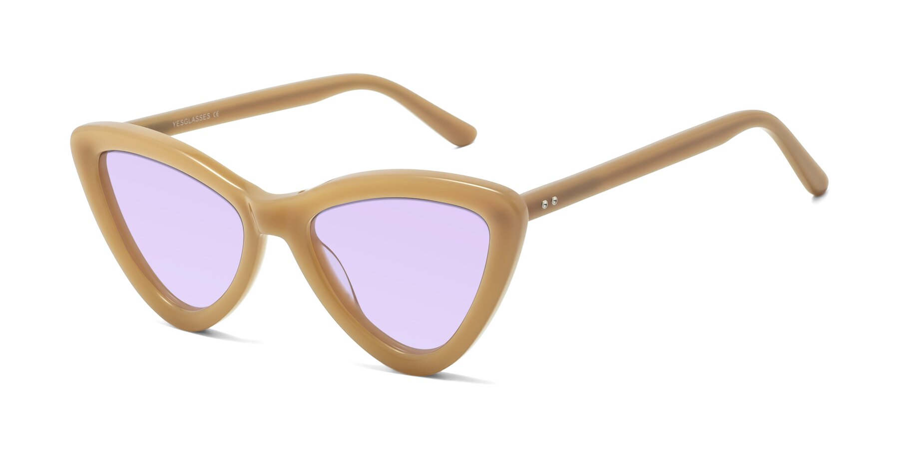Angle of Candy in Brown with Light Purple Tinted Lenses