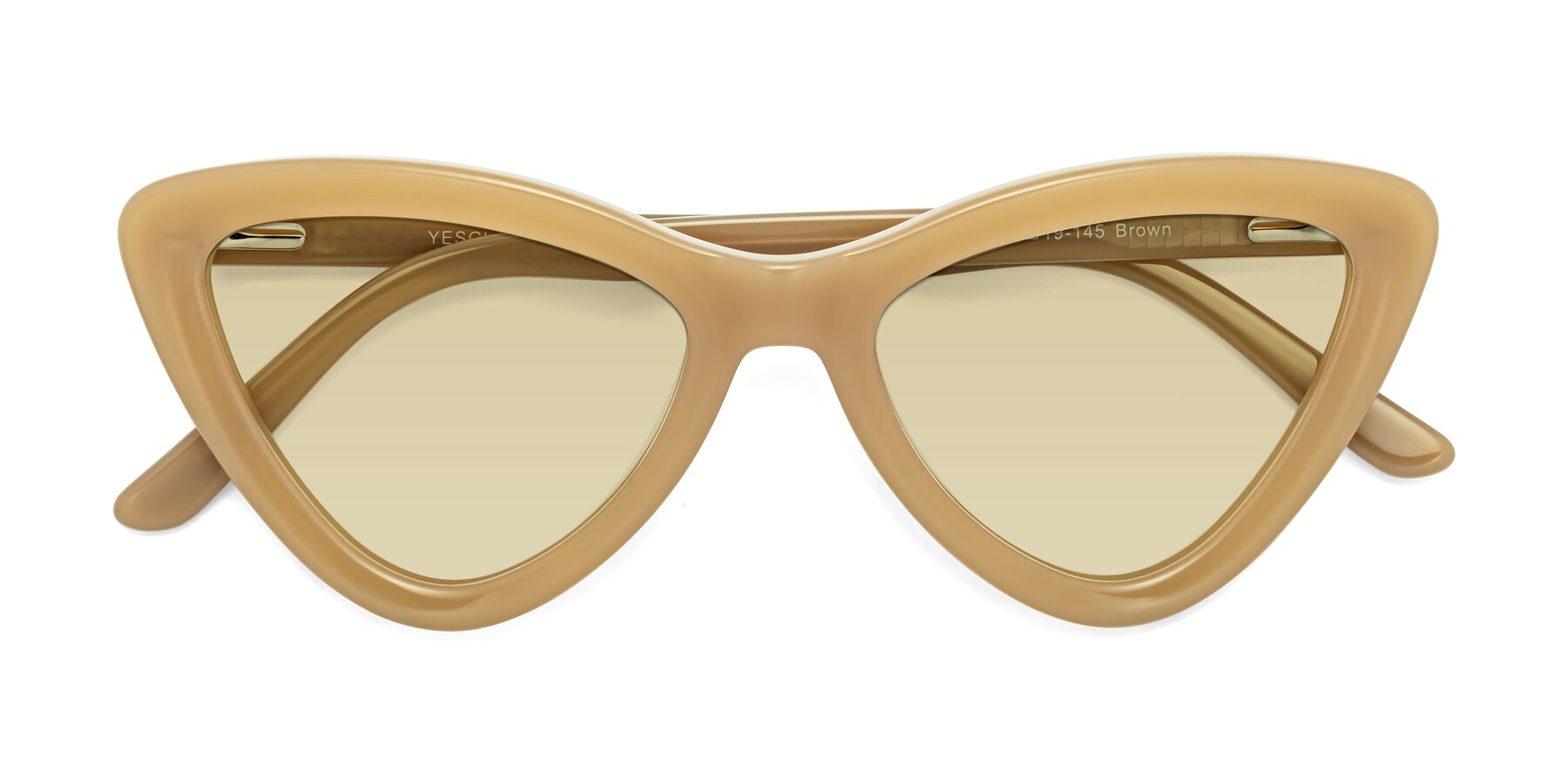 Folded Front of Candy in Brown with Light Champagne Tinted Lenses