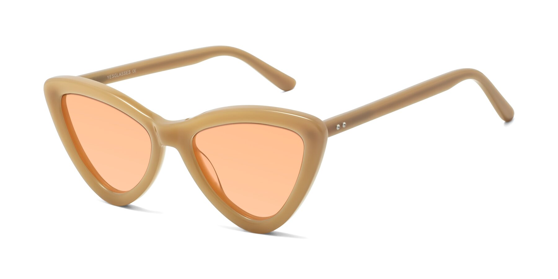 Angle of Candy in Brown with Light Orange Tinted Lenses