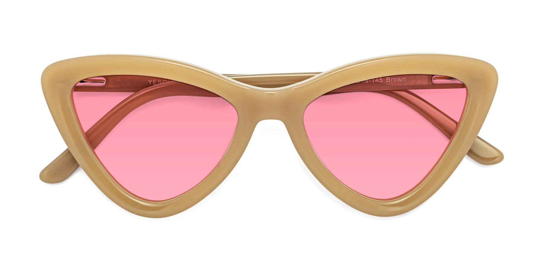 Folded Front of Candy in Brown with Pink Tinted Lenses