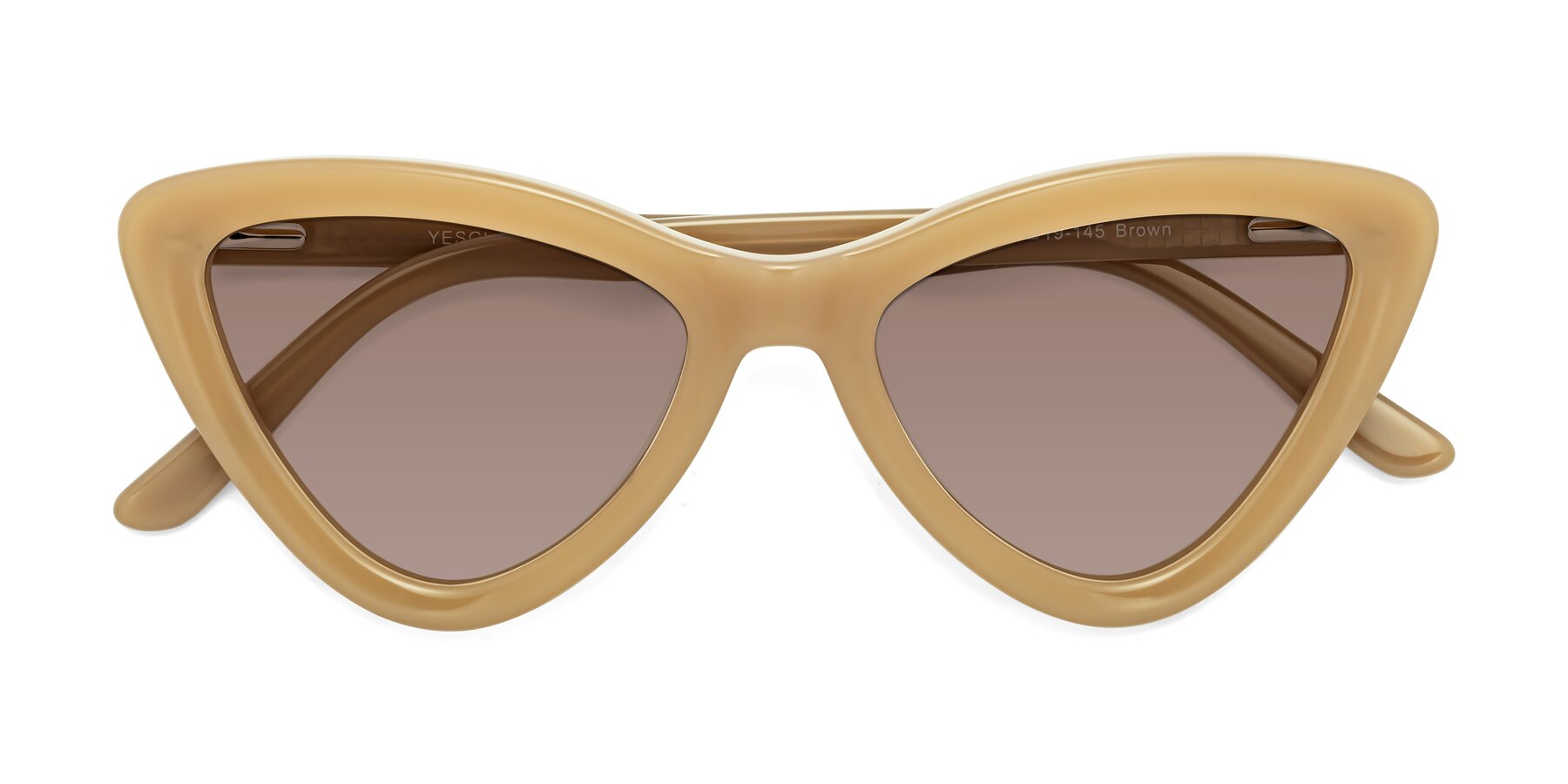 Folded Front of Candy in Brown with Medium Brown Tinted Lenses
