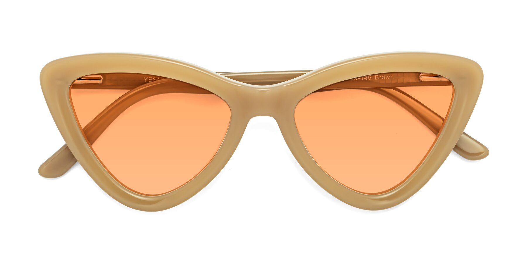 Folded Front of Candy in Brown with Medium Orange Tinted Lenses
