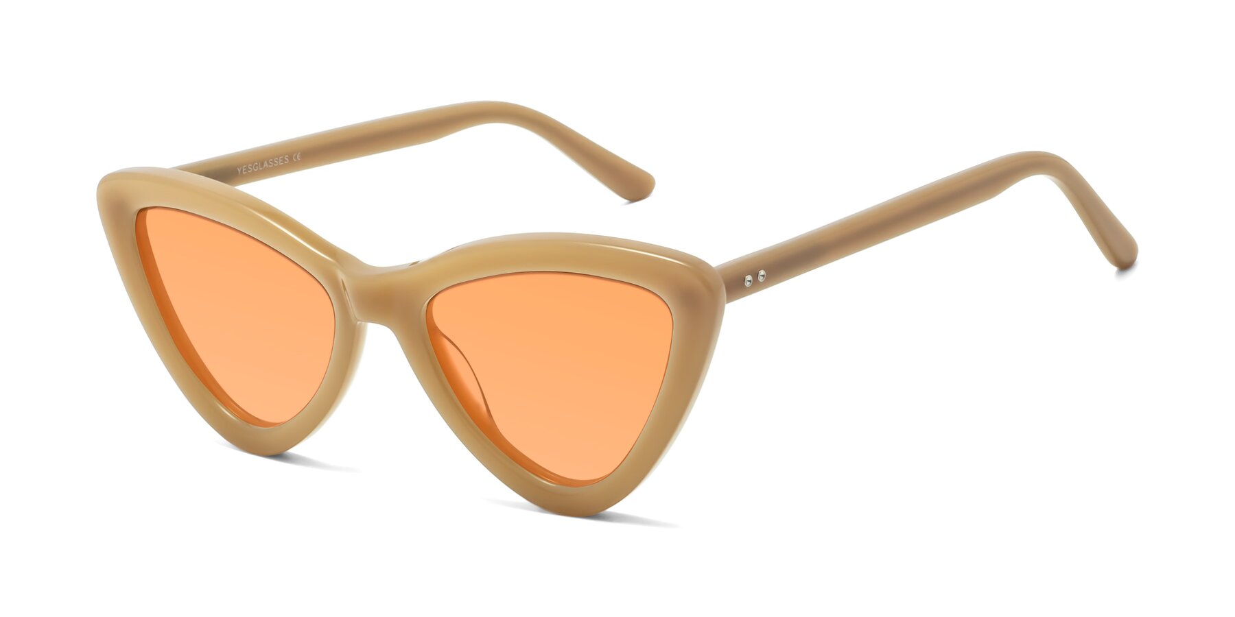 Angle of Candy in Brown with Medium Orange Tinted Lenses