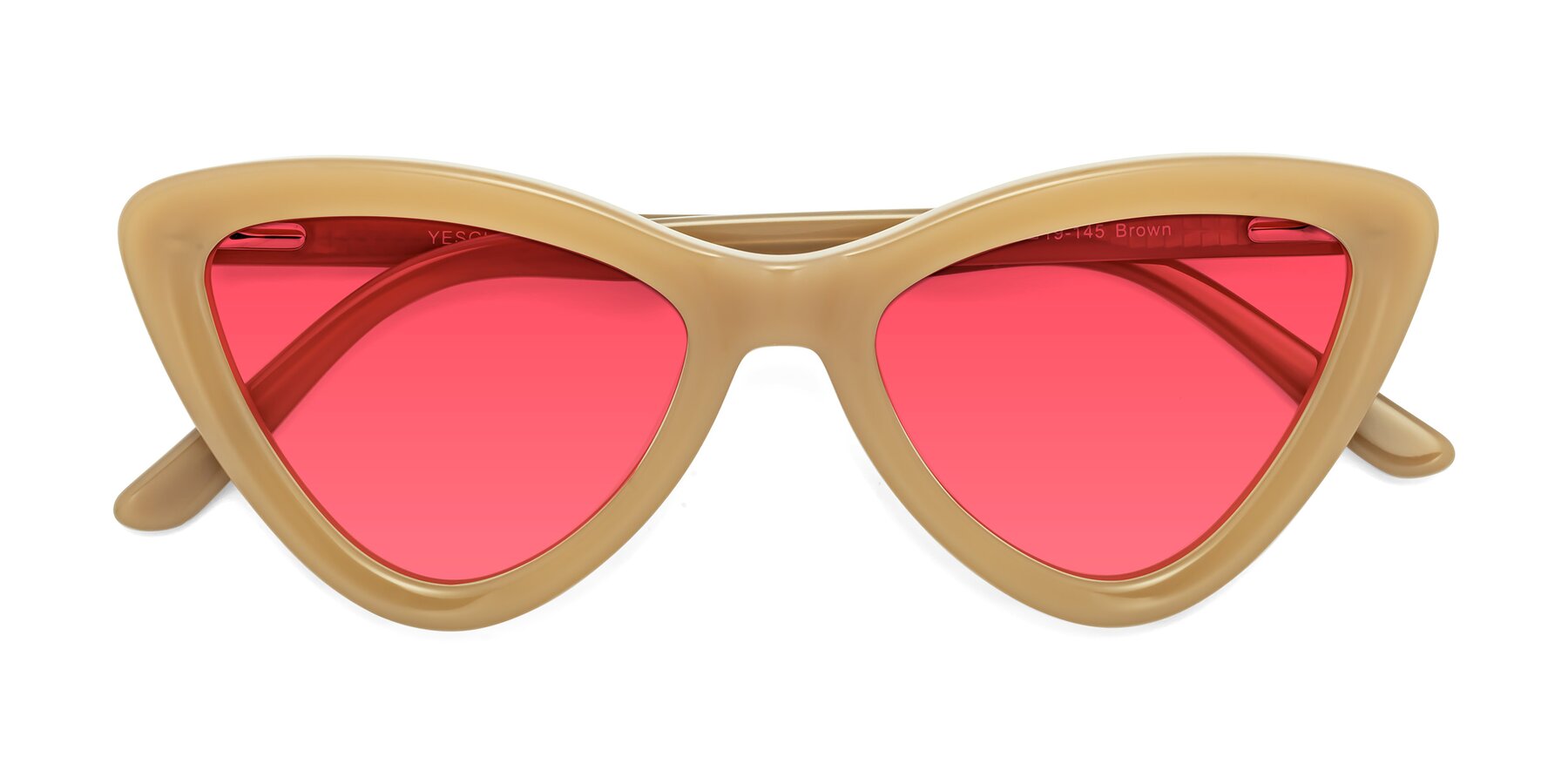 Folded Front of Candy in Brown with Red Tinted Lenses