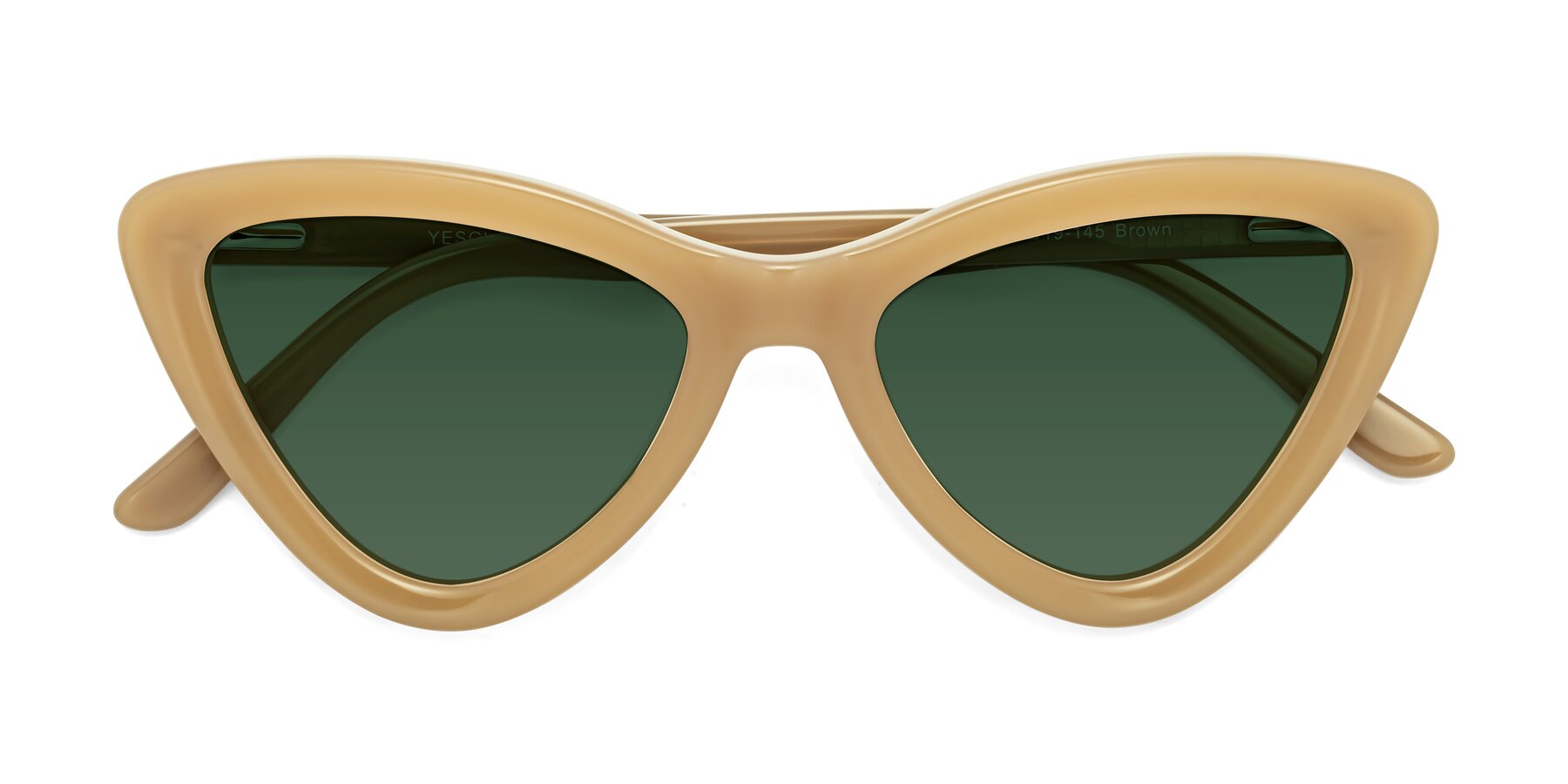 Folded Front of Candy in Brown with Green Tinted Lenses
