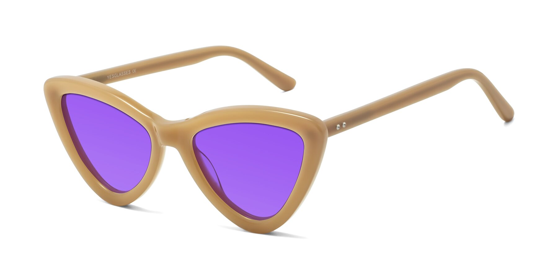 Angle of Candy in Brown with Purple Tinted Lenses