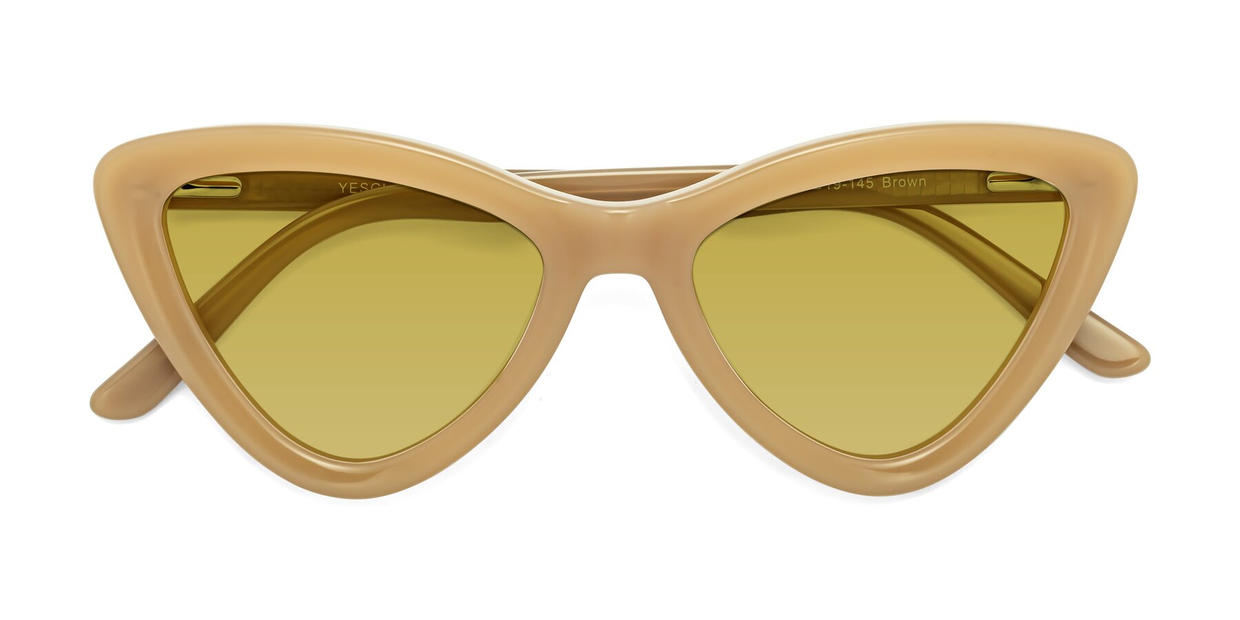 Folded Front of Candy in Brown with Champagne Tinted Lenses