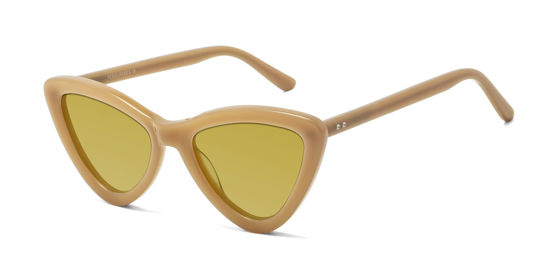 Angle of Candy in Brown with Champagne Tinted Lenses