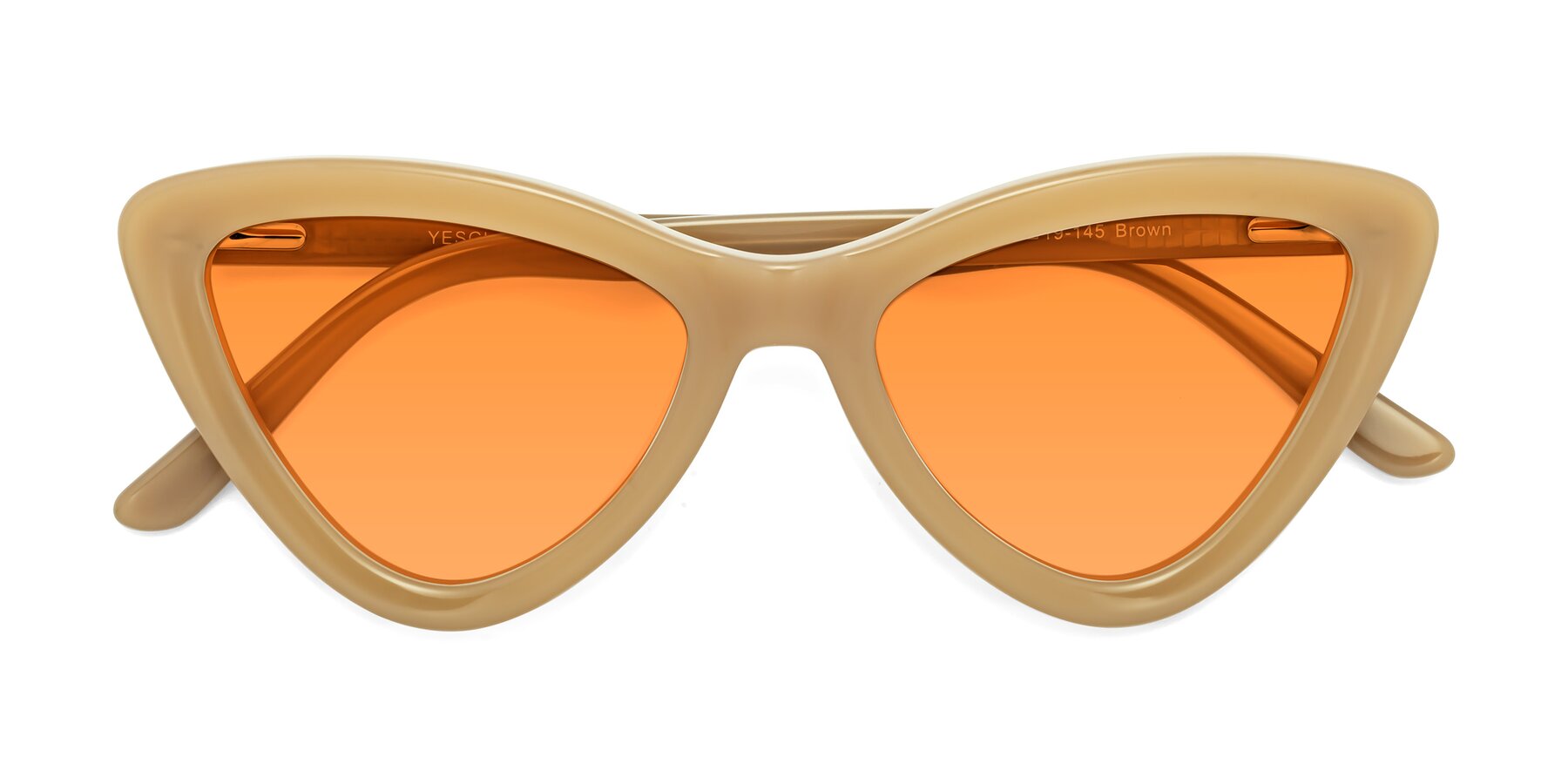 Folded Front of Candy in Brown with Orange Tinted Lenses