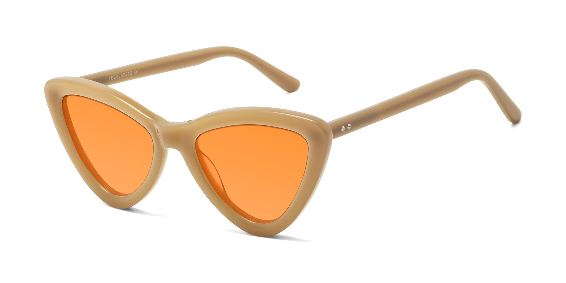 Angle of Candy in Brown with Orange Tinted Lenses