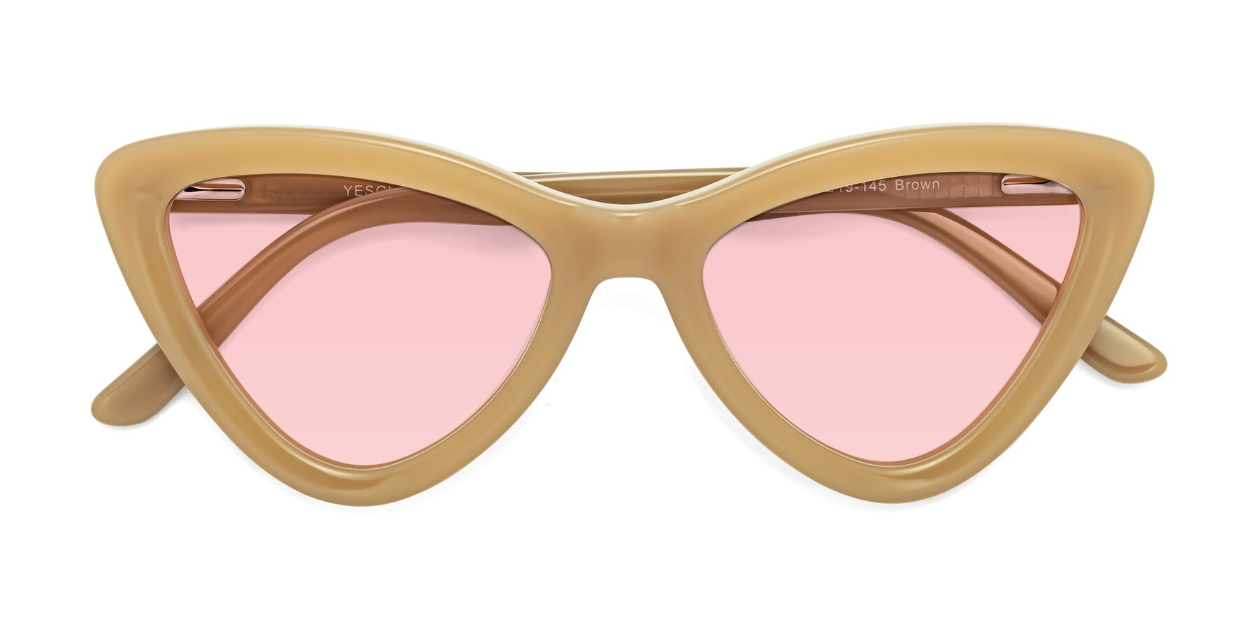 Folded Front of Candy in Brown with Light Garnet Tinted Lenses