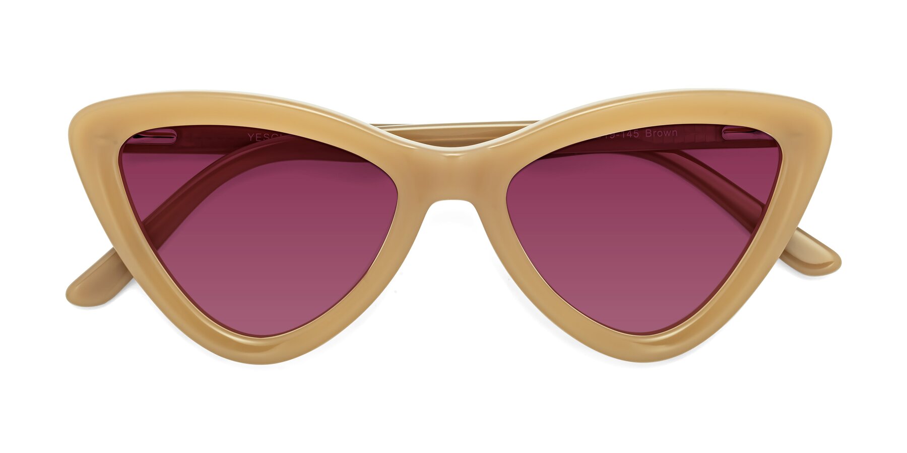 Folded Front of Candy in Brown with Wine Tinted Lenses