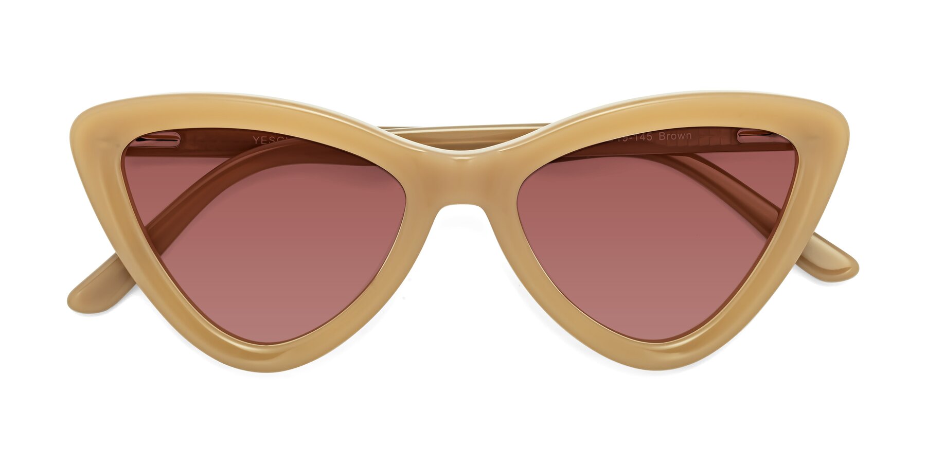 Folded Front of Candy in Brown with Garnet Tinted Lenses