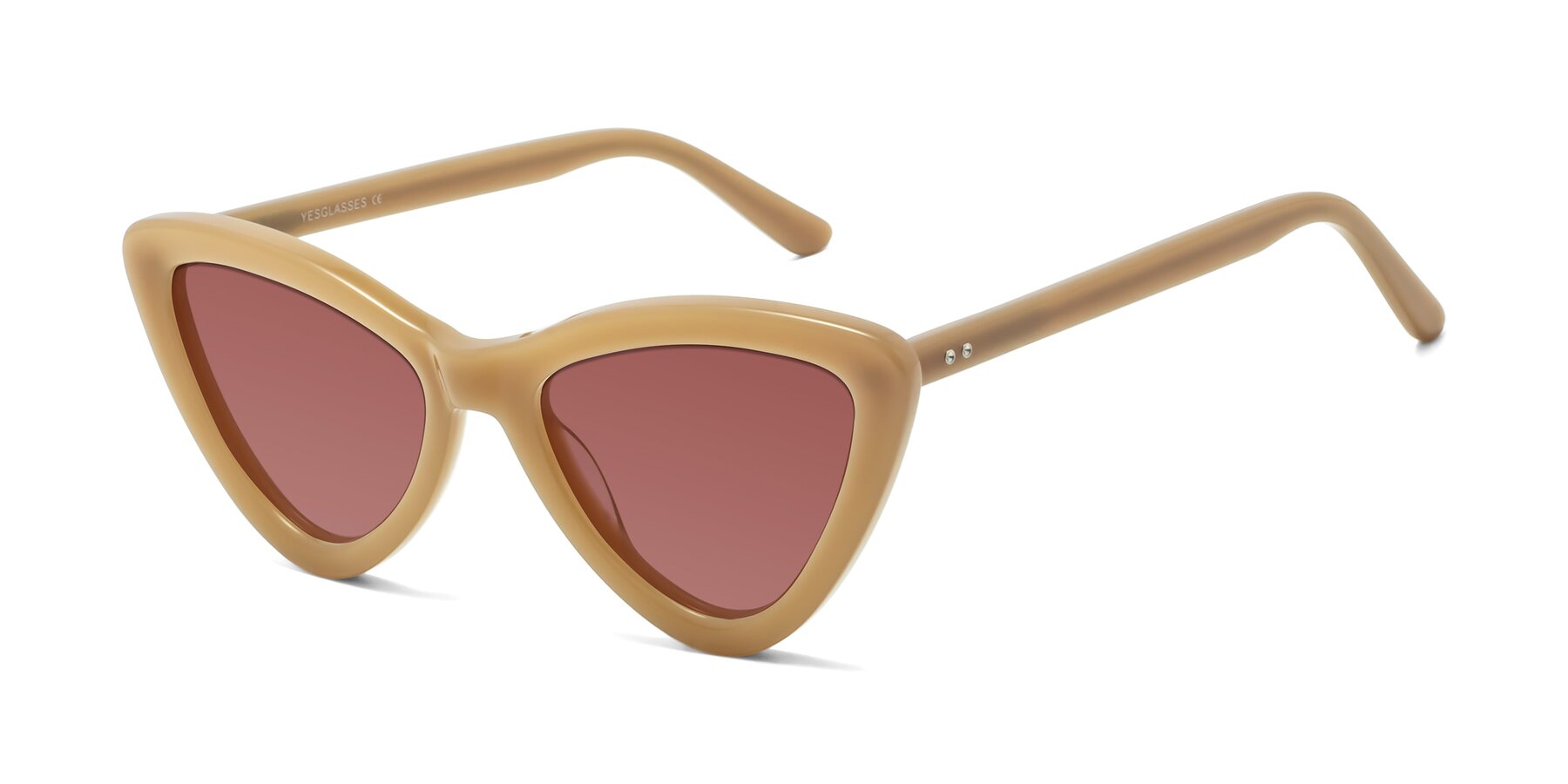 Angle of Candy in Brown with Garnet Tinted Lenses