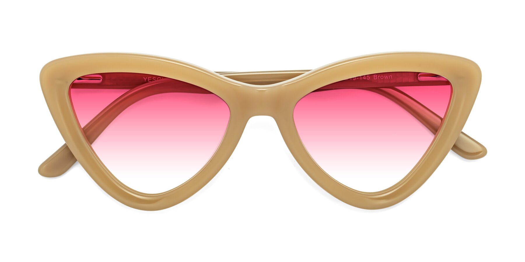 Folded Front of Candy in Brown with Pink Gradient Lenses