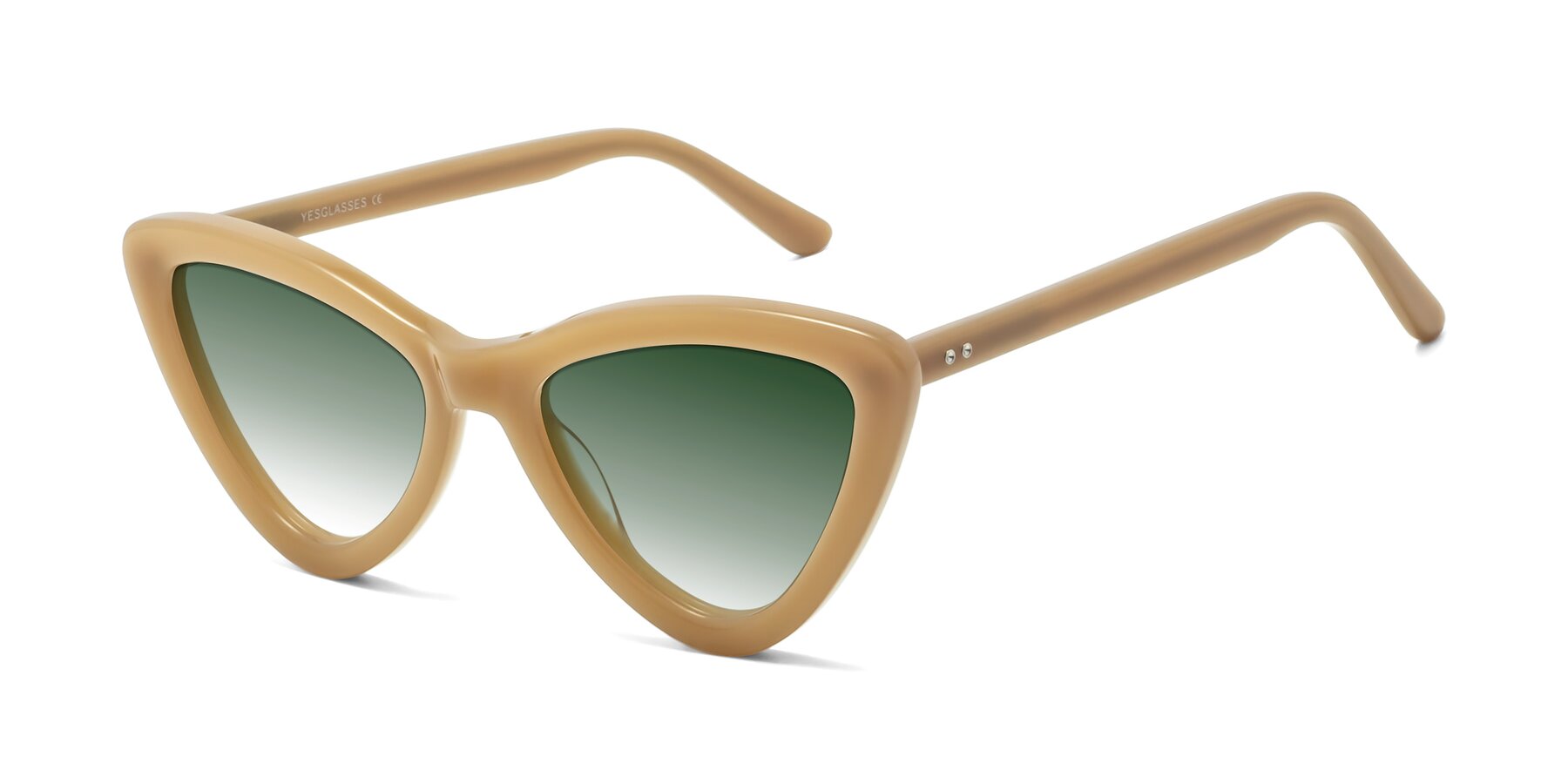 Angle of Candy in Brown with Green Gradient Lenses