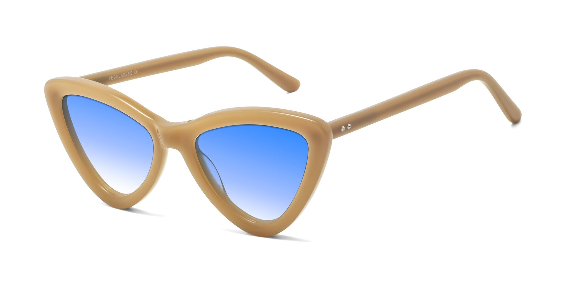 Angle of Candy in Brown with Blue Gradient Lenses