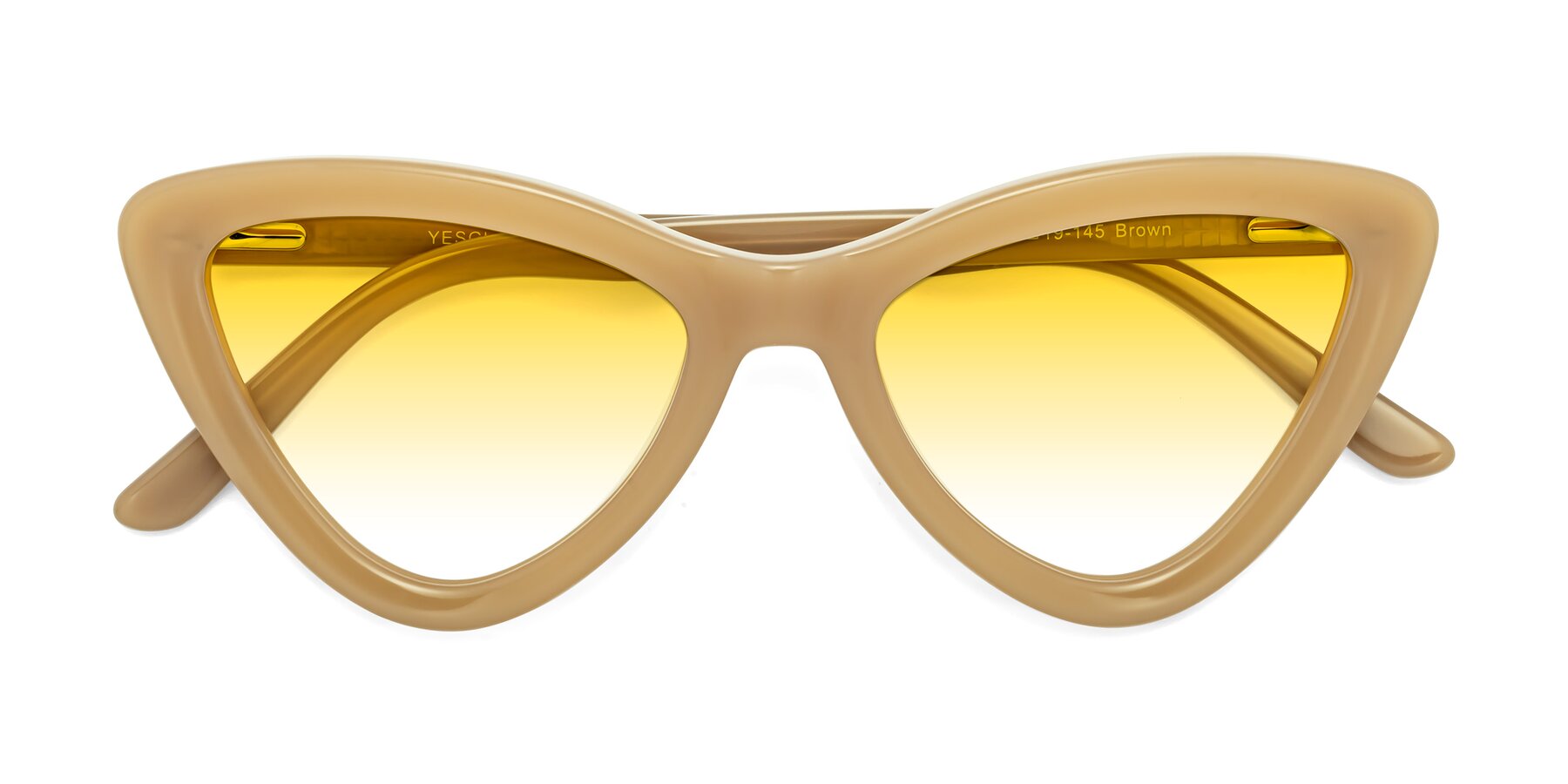 Folded Front of Candy in Brown with Yellow Gradient Lenses