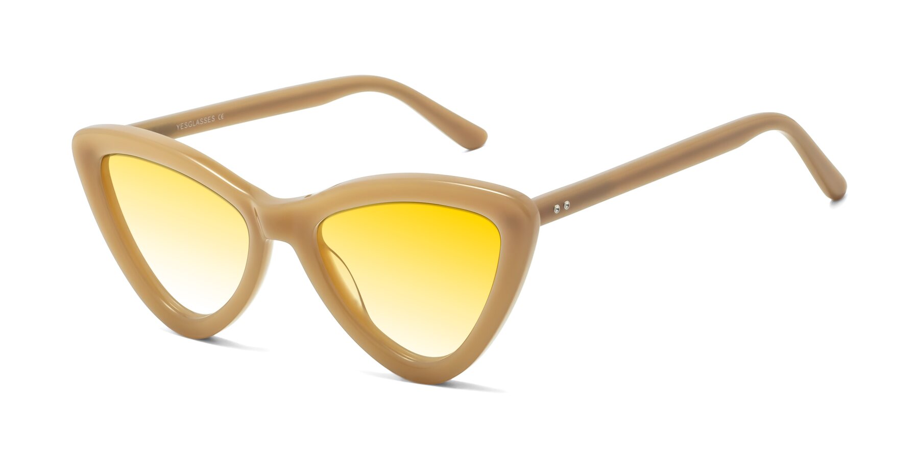 Angle of Candy in Brown with Yellow Gradient Lenses