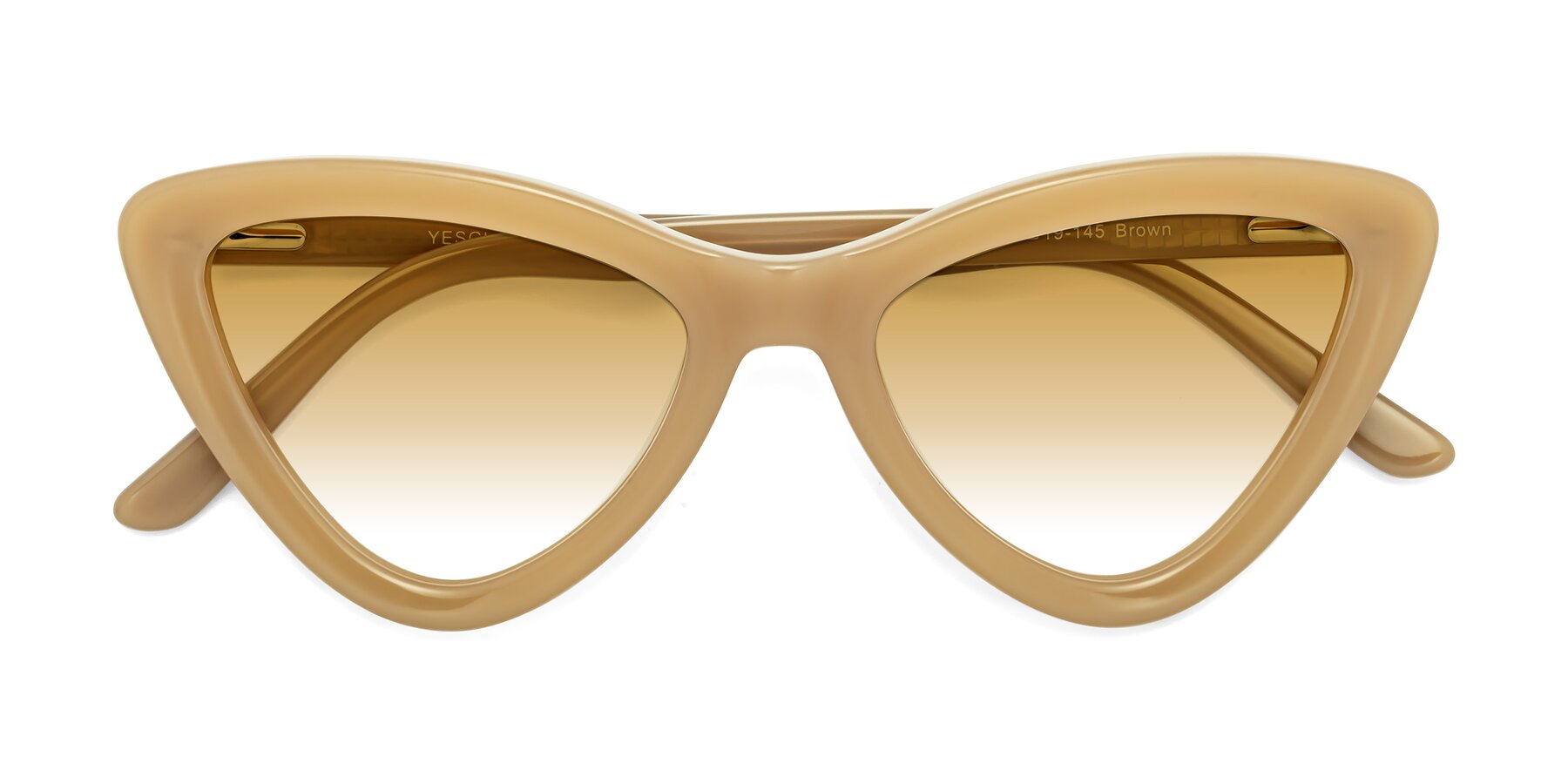 Folded Front of Candy in Brown with Champagne Gradient Lenses