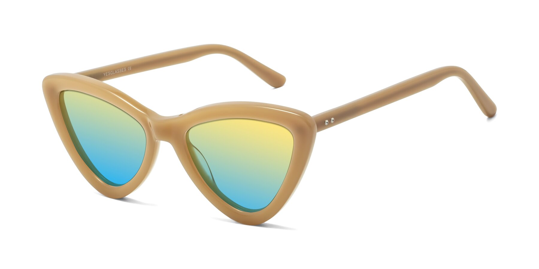Angle of Candy in Brown with Yellow / Blue Gradient Lenses