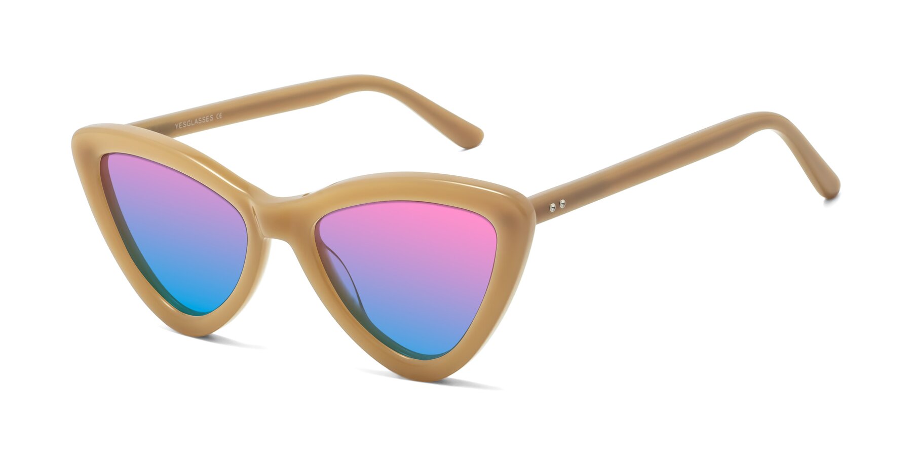 Angle of Candy in Brown with Pink / Blue Gradient Lenses