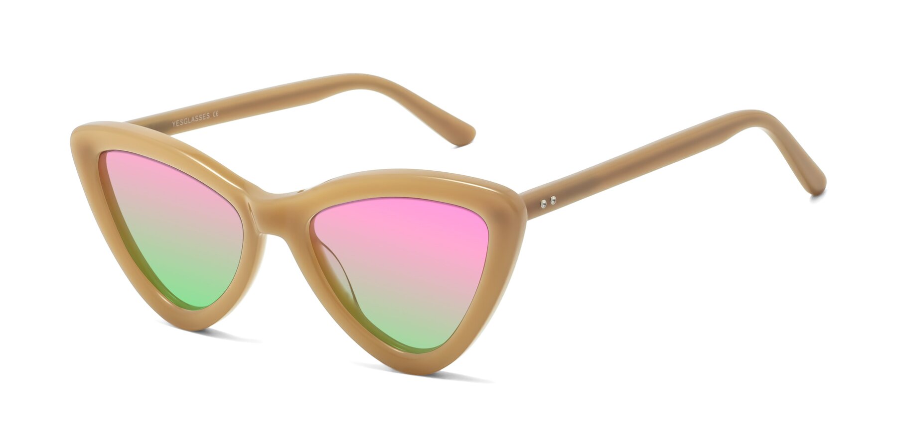 Angle of Candy in Brown with Pink / Green Gradient Lenses