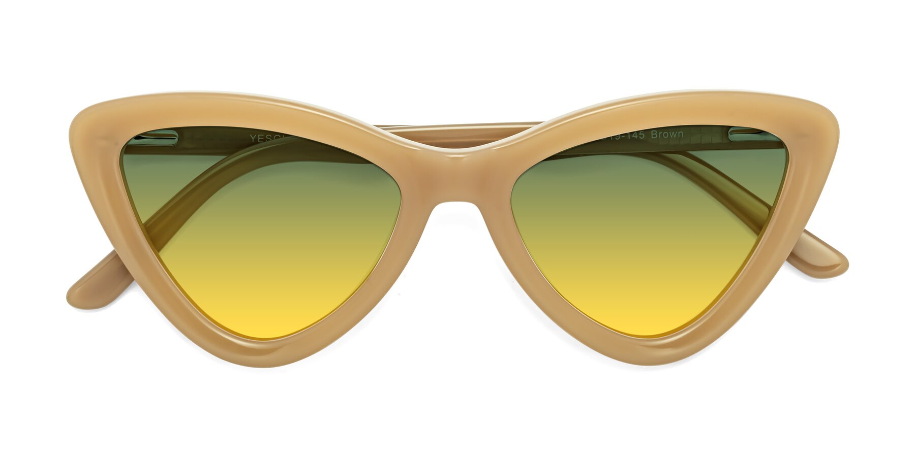 Folded Front of Candy in Brown with Green / Yellow Gradient Lenses