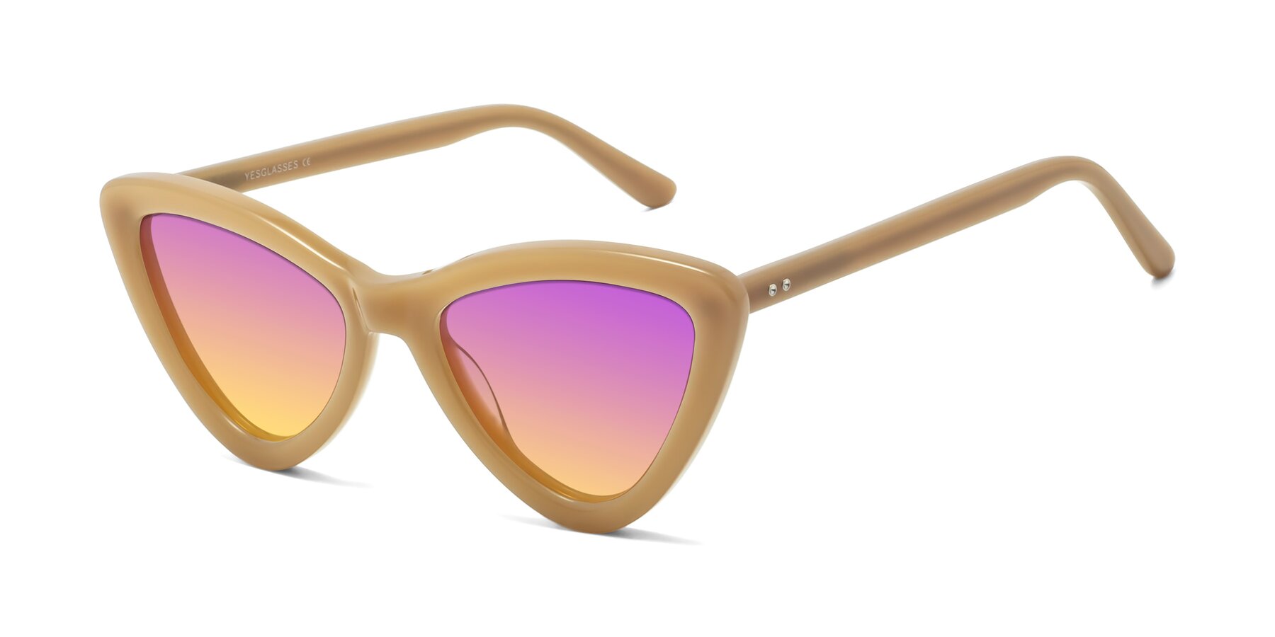 Angle of Candy in Brown with Purple / Yellow Gradient Lenses