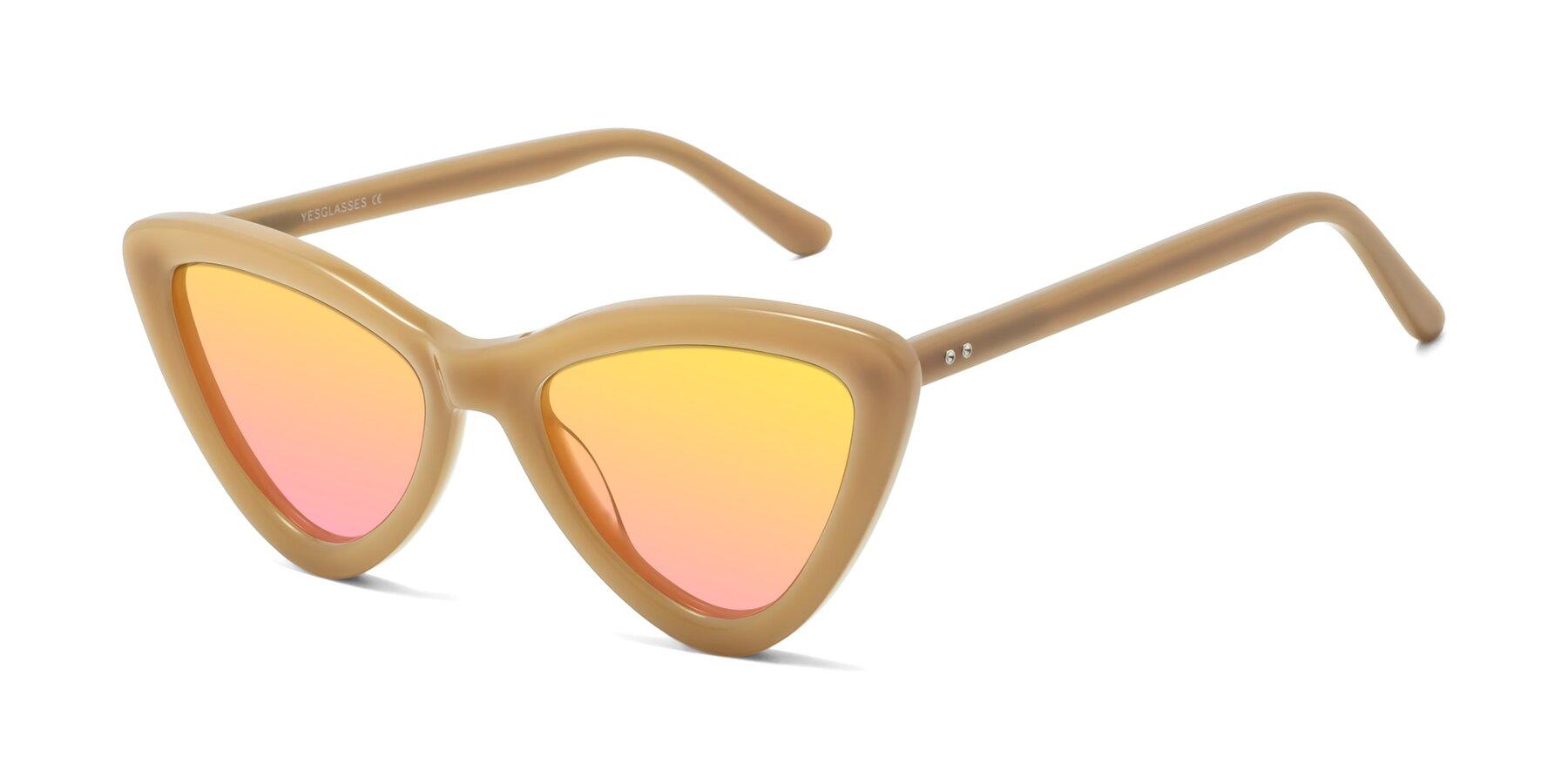 Angle of Candy in Brown with Yellow / Pink Gradient Lenses