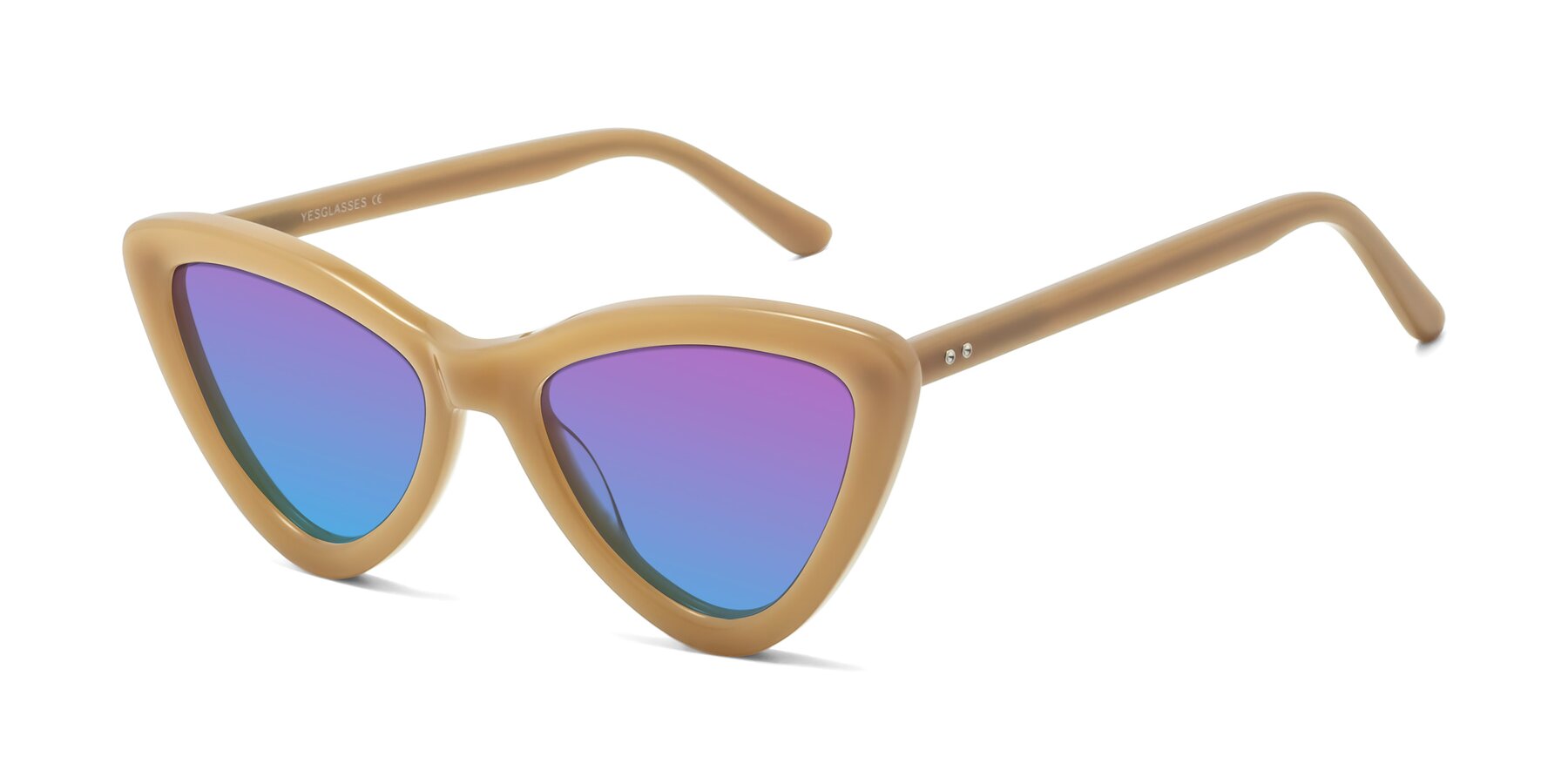 Angle of Candy in Brown with Purple / Blue Gradient Lenses