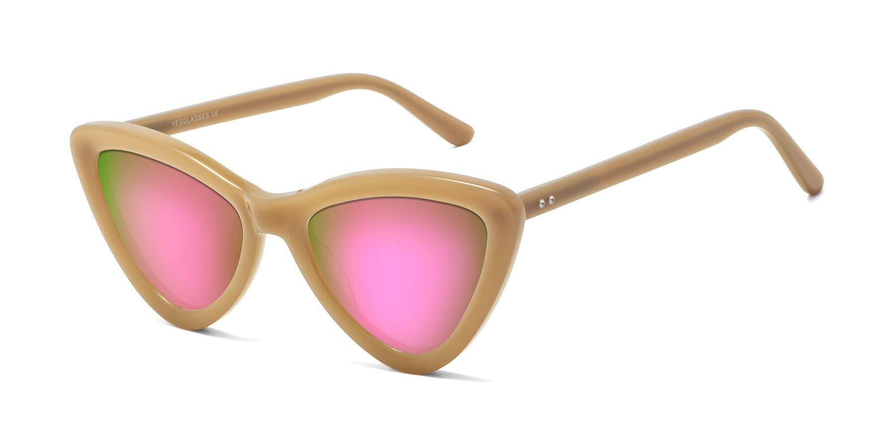 Angle of Candy in Brown with Pink Mirrored Lenses