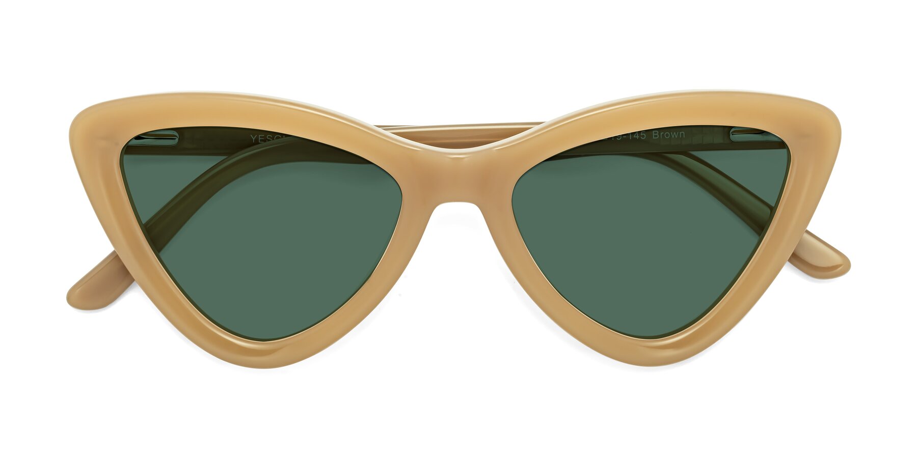 Folded Front of Candy in Brown with Green Polarized Lenses