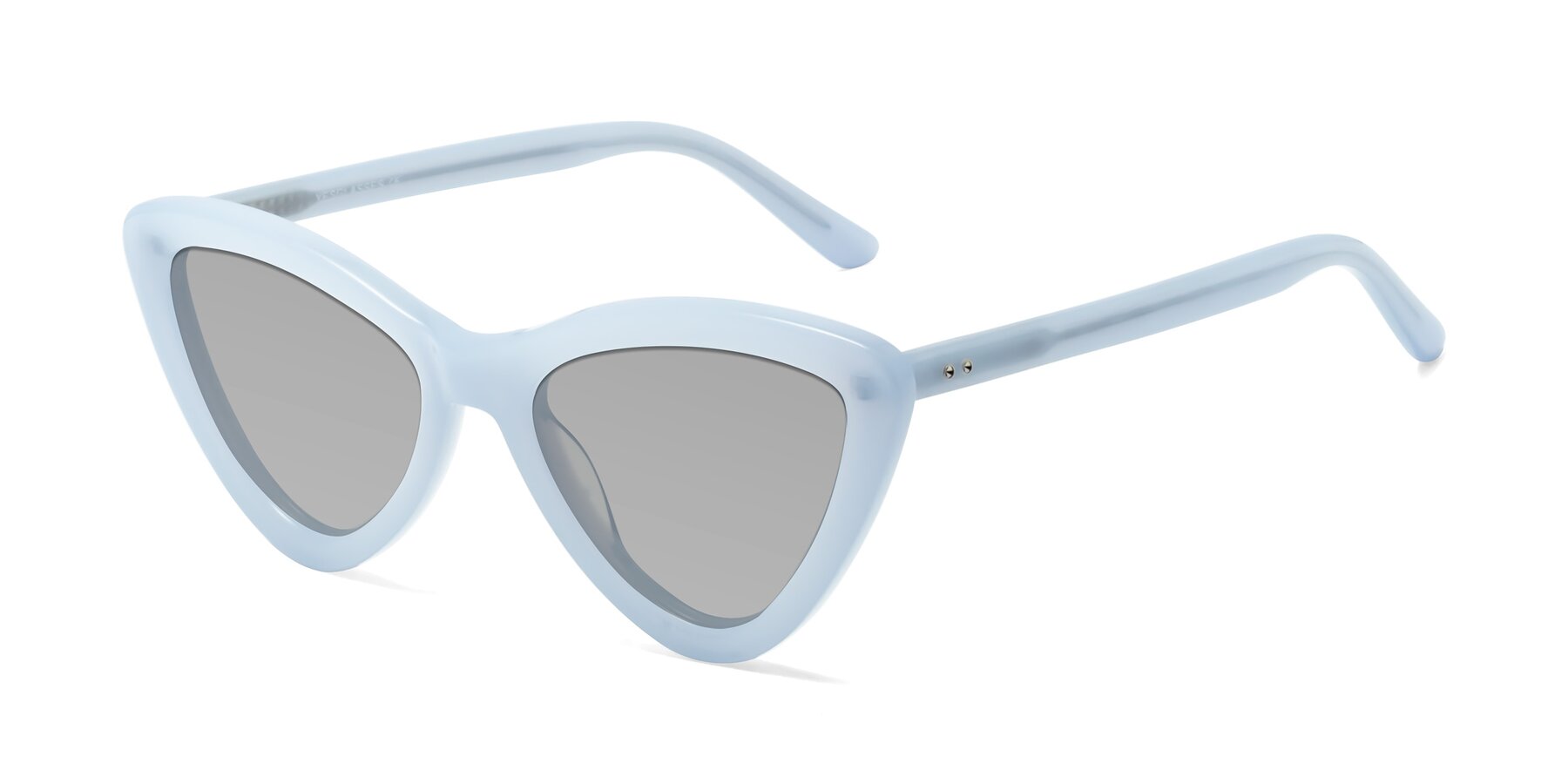Angle of Candy in Blue with Light Gray Tinted Lenses