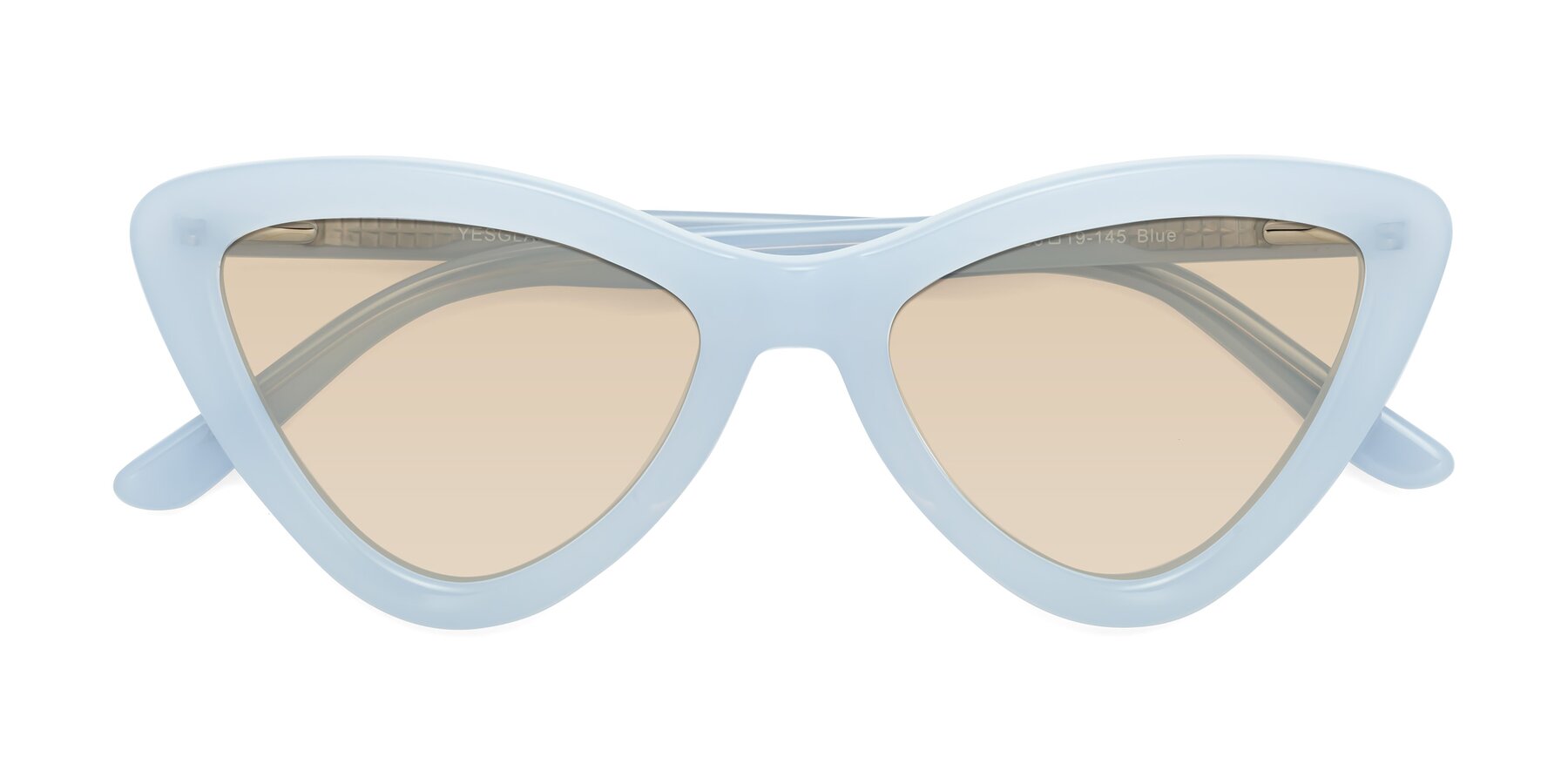 Folded Front of Candy in Blue with Light Brown Tinted Lenses