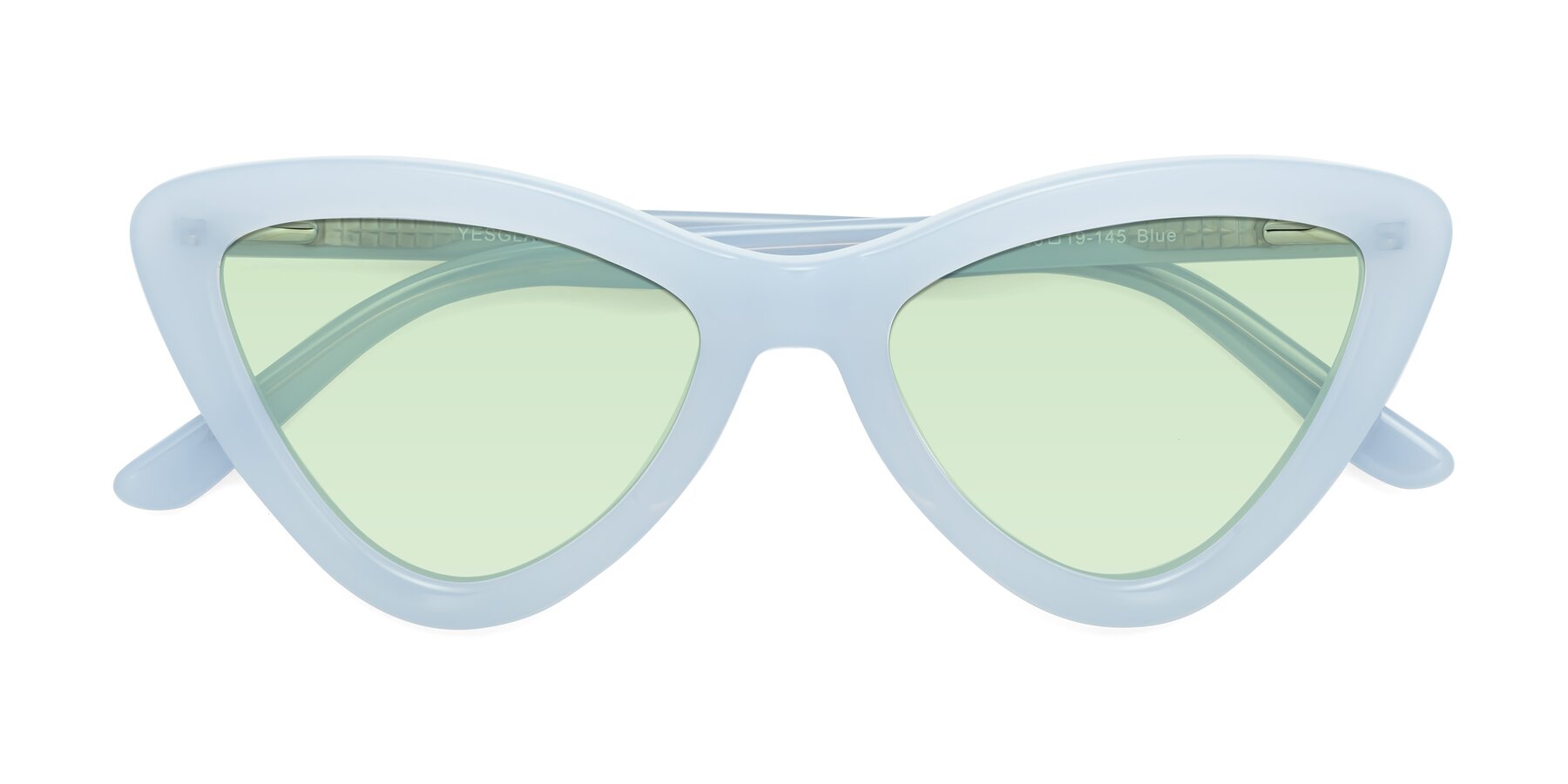Folded Front of Candy in Blue with Light Green Tinted Lenses