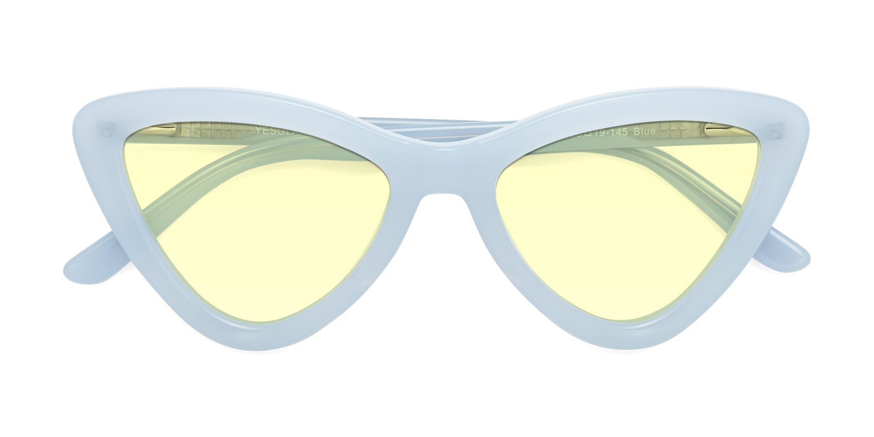Folded Front of Candy in Blue with Light Yellow Tinted Lenses
