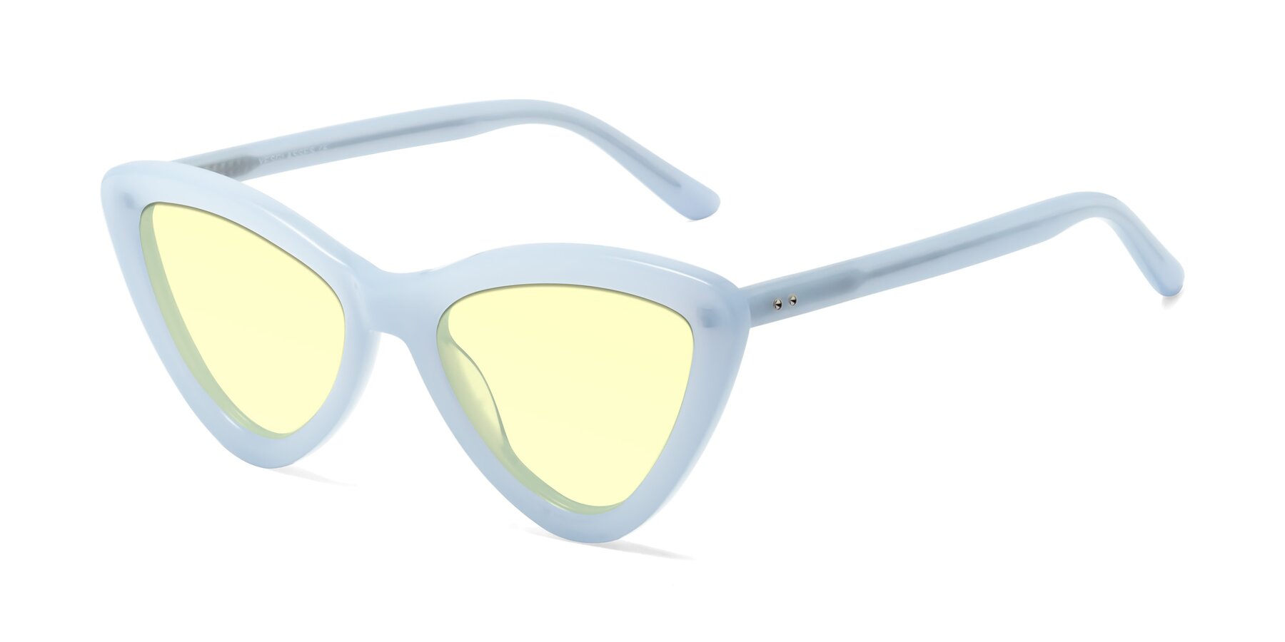 Angle of Candy in Blue with Light Yellow Tinted Lenses