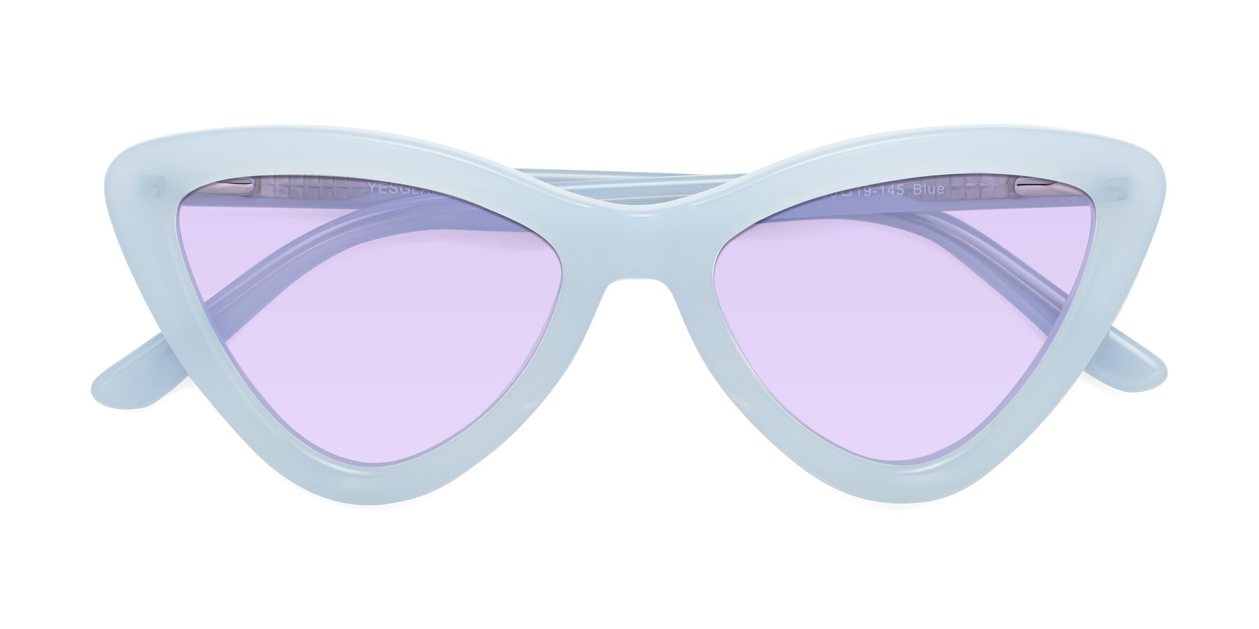 Folded Front of Candy in Blue with Light Purple Tinted Lenses