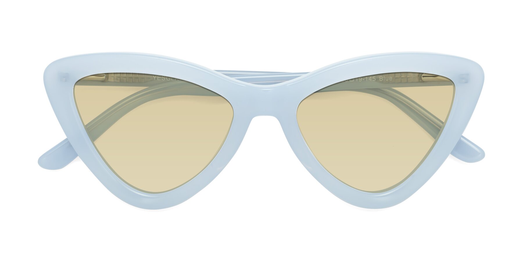 Folded Front of Candy in Blue with Light Champagne Tinted Lenses