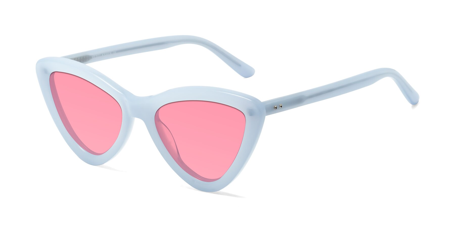 Angle of Candy in Blue with Pink Tinted Lenses